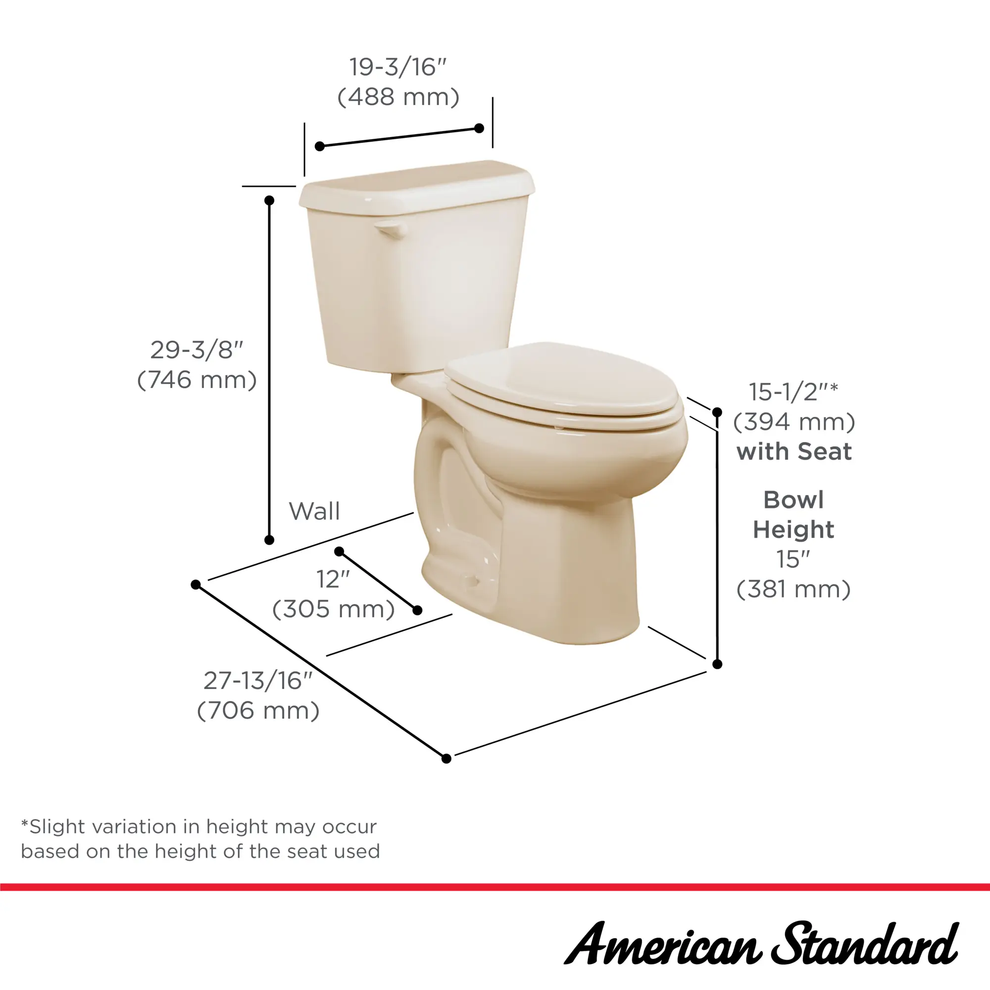 Colony 1.28 GPF/4.8 LPF Left Trip Lever 16-1/2-in. Round-Front Toilet with Seat - Image 10