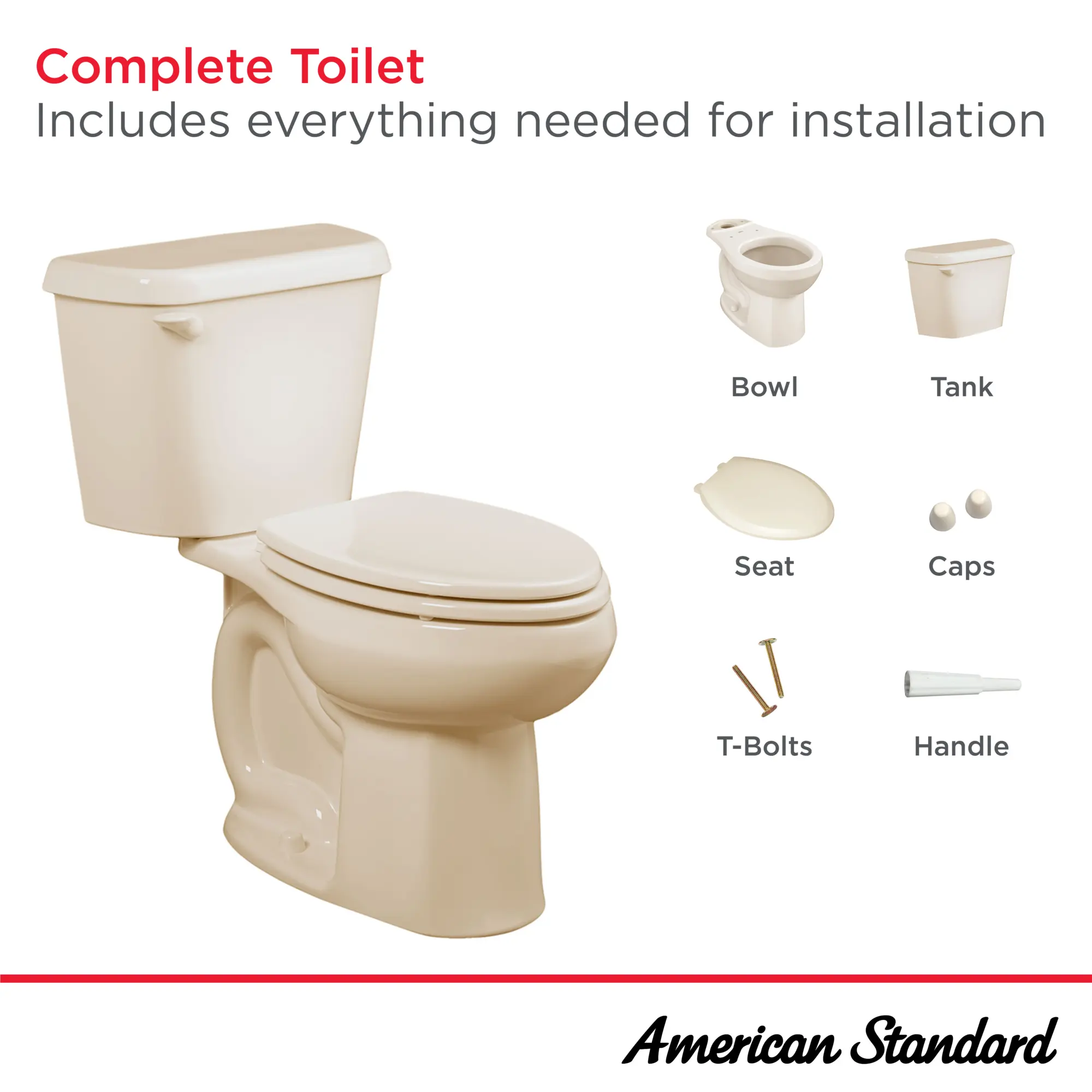 Colony 1.28 GPF/4.8 LPF Left Trip Lever 16-1/2-in. Round-Front Toilet with Seat - Image 5