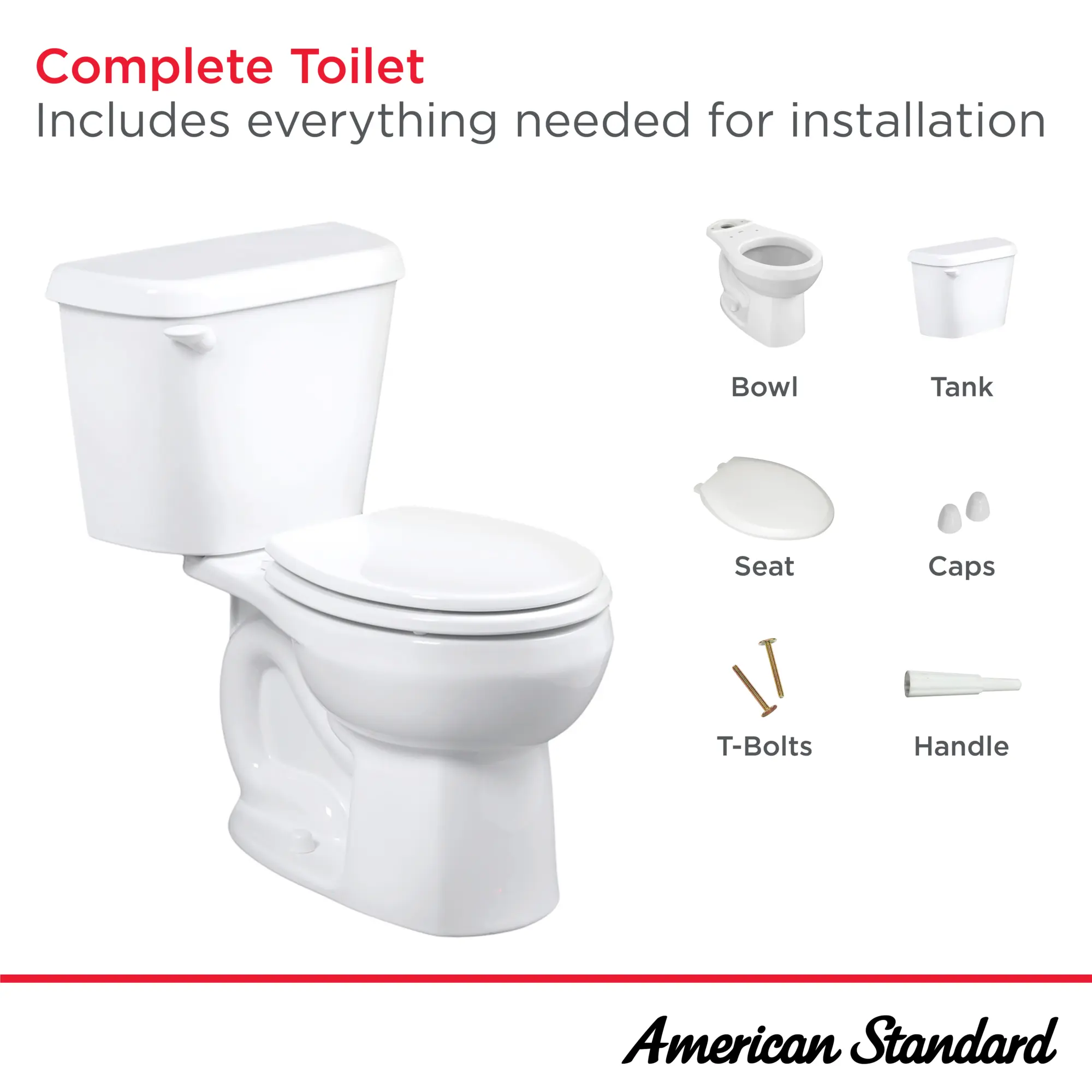Colony 1.28 GPF/4.8 LPF Left Trip Lever 16-1/2-in. Round-Front Toilet with Seat - Image 6