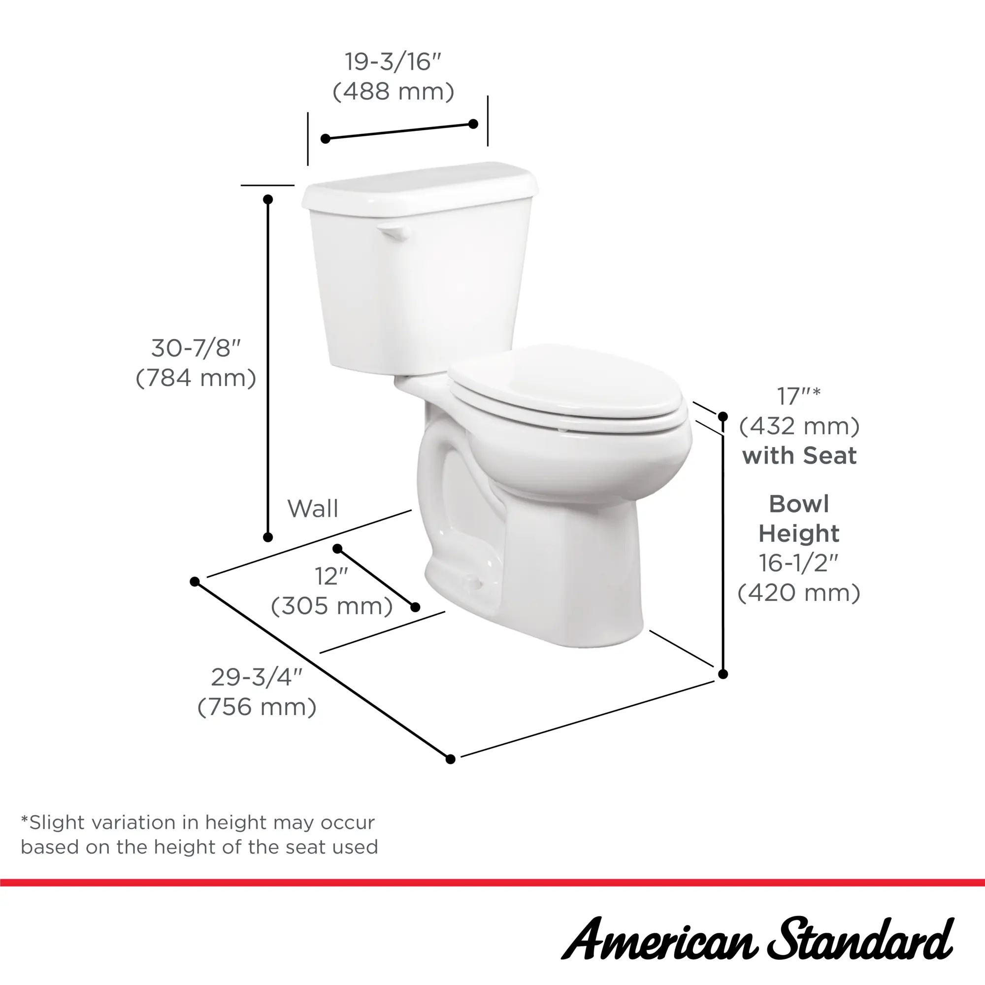 Colony 1.6 GPF/6.0 LPF Left Trip Lever Chair Height Elongated-Front Toilet with Seat - Image 7