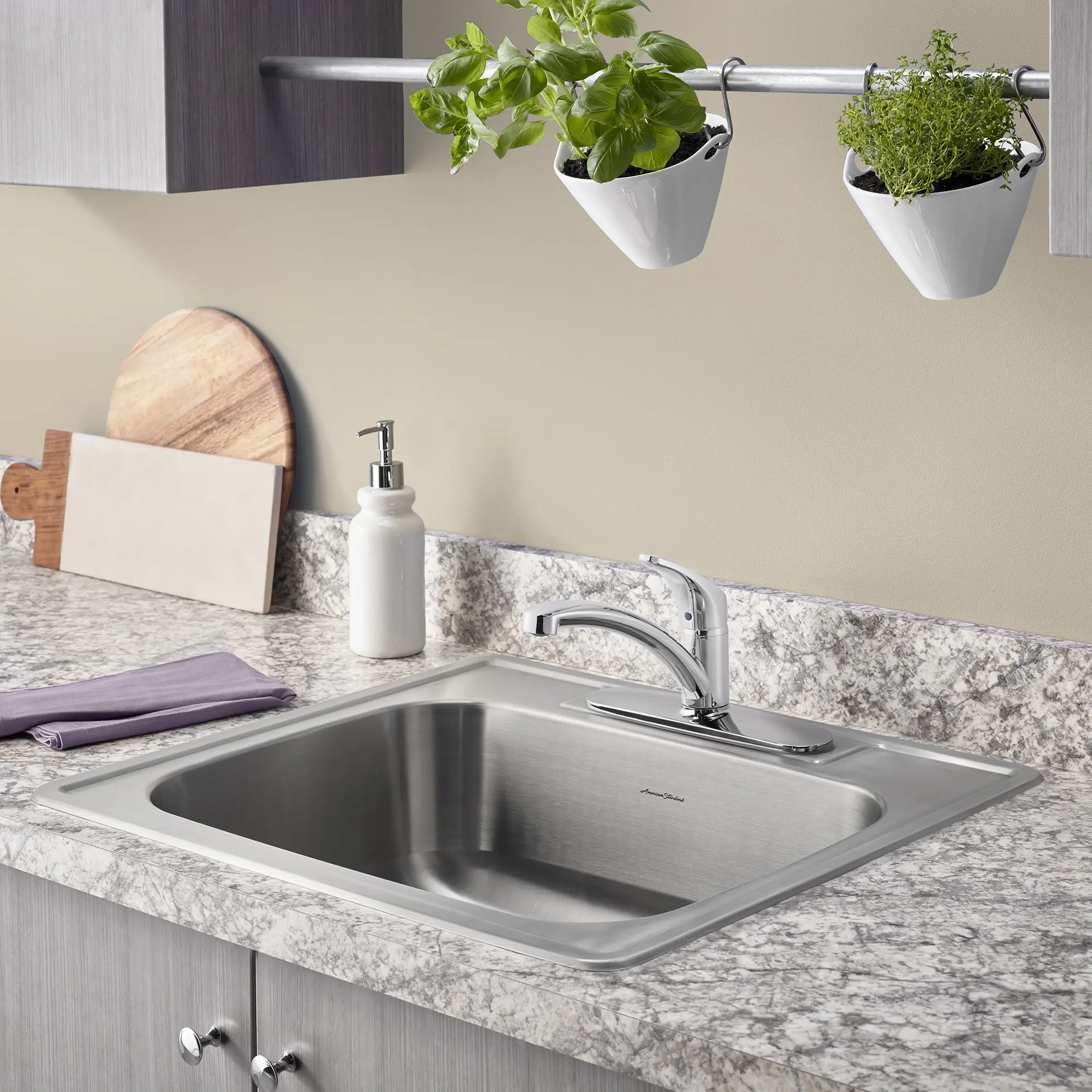 Colony® 25 x 22-Inch Stainless Steel 3-Hole Topmount Single-Bowl Kitchen Sink - Image 5