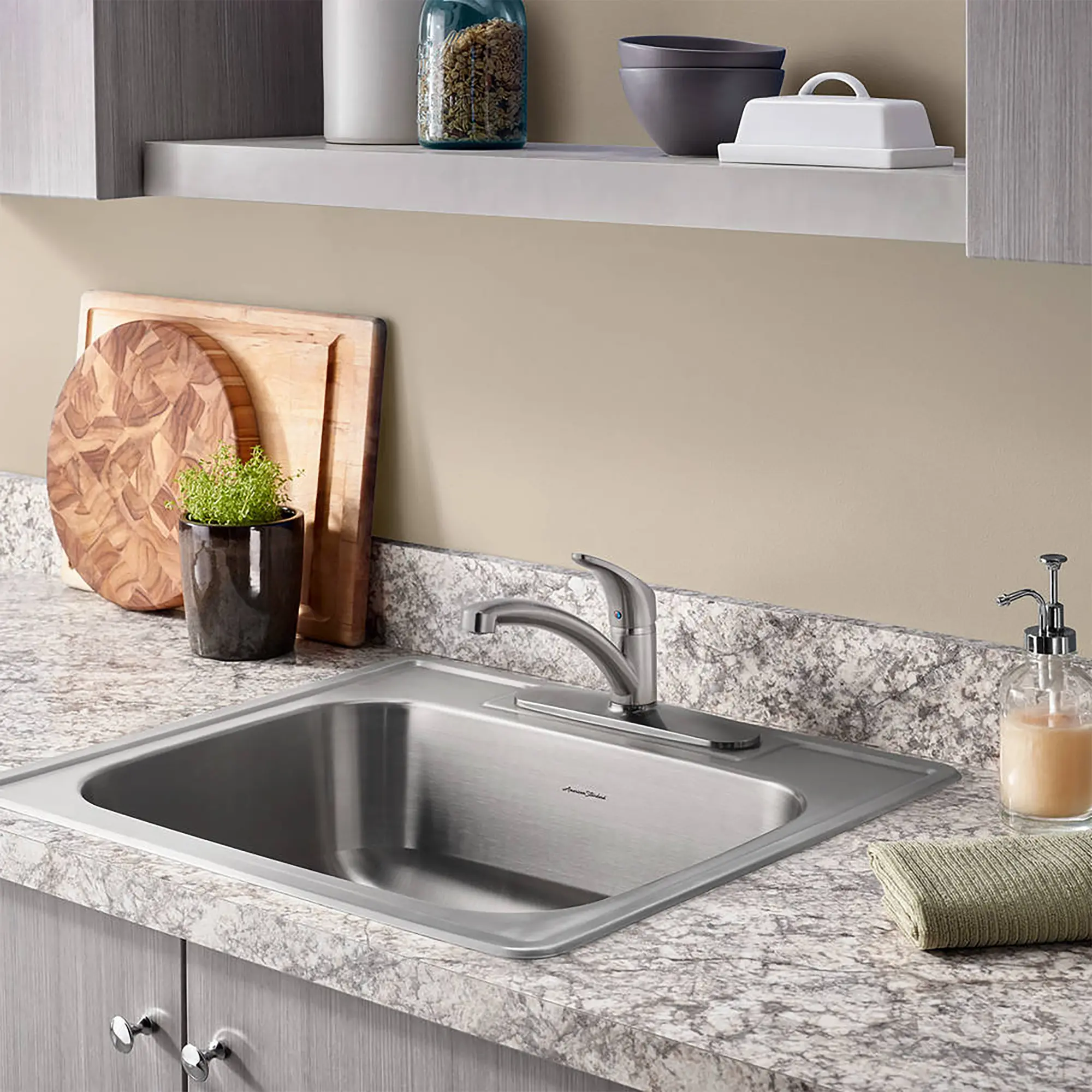 Colony® 25 x 22-Inch Stainless Steel Single-Bowl ADA Kitchen Sink With Colony® PRO Single Control Faucet System - Image 9