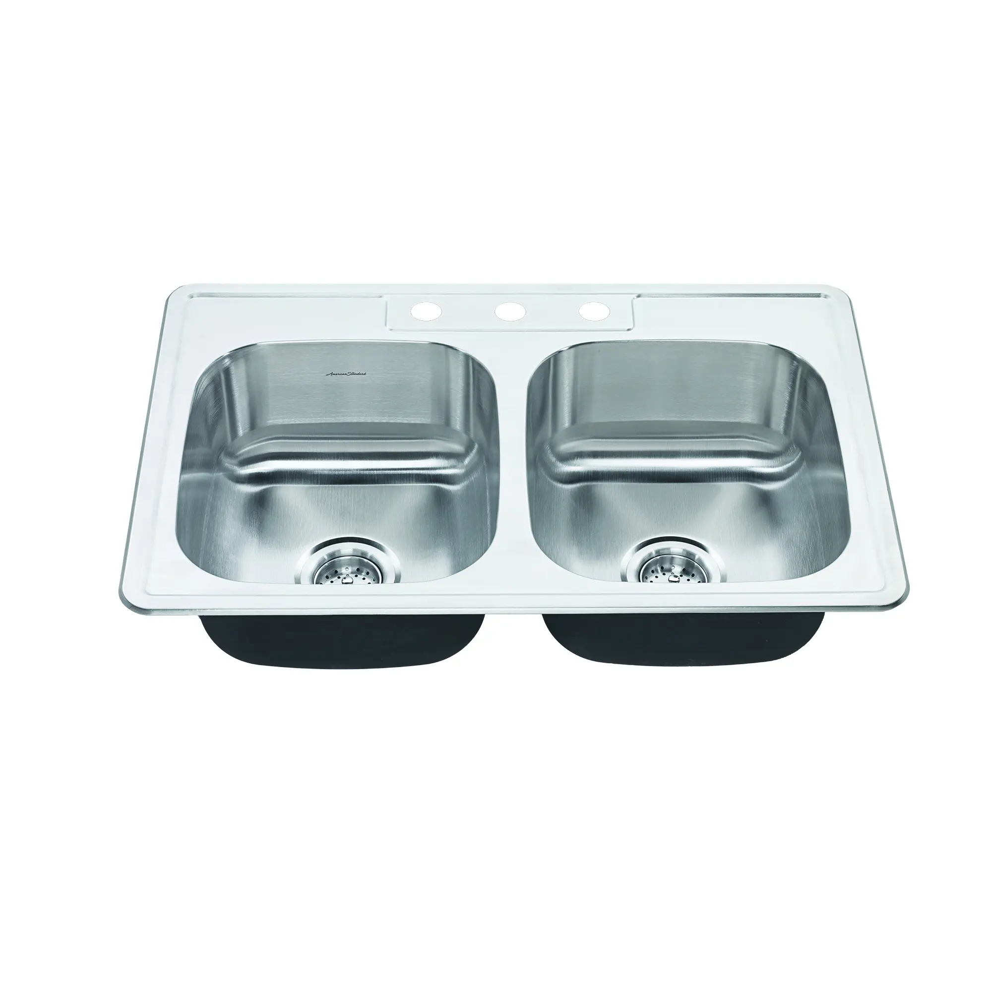 Colony® 33 x 22-Inch Stainless Steel 3-Hole Topmount Double-Bowl Kitchen Sink - Image 2