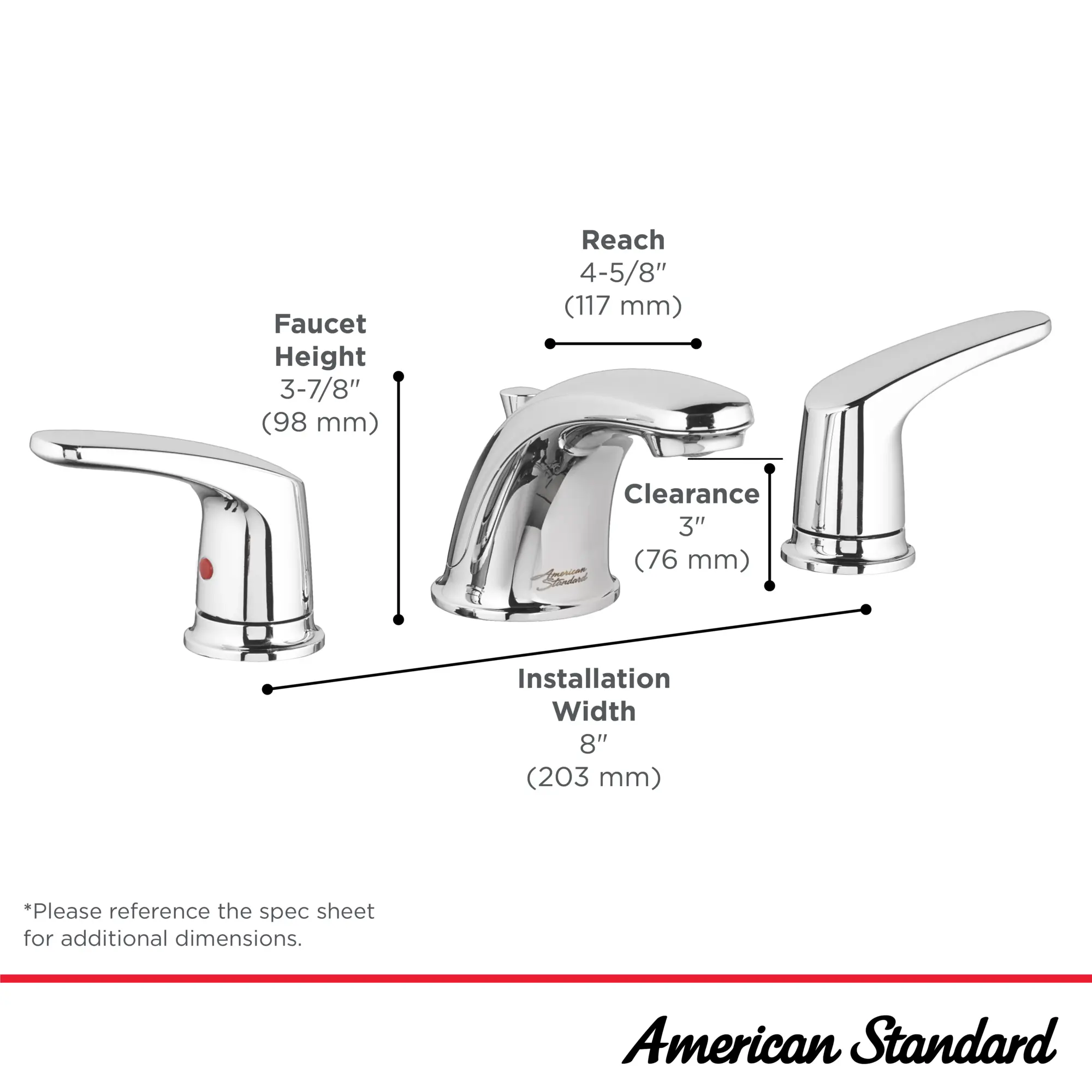 Colony® PRO 8-Inch Widespread 2-Handle Bathroom Faucet 1.2 gpm/4.5 L/min With Lever Handles - Image 11