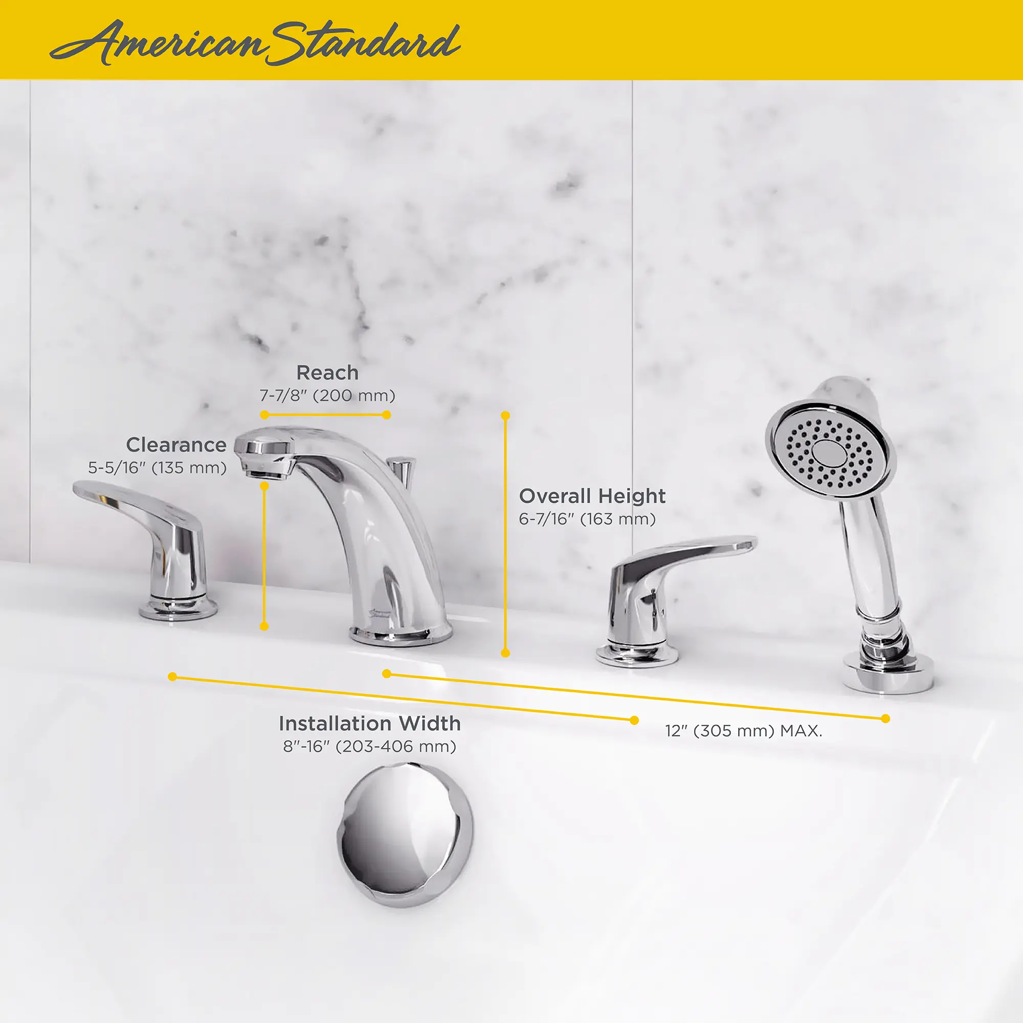 Colony® PRO Bathtub Faucet Trim With Lever Handles and Personal Shower for Flash® Rough-In Valve - Image 7