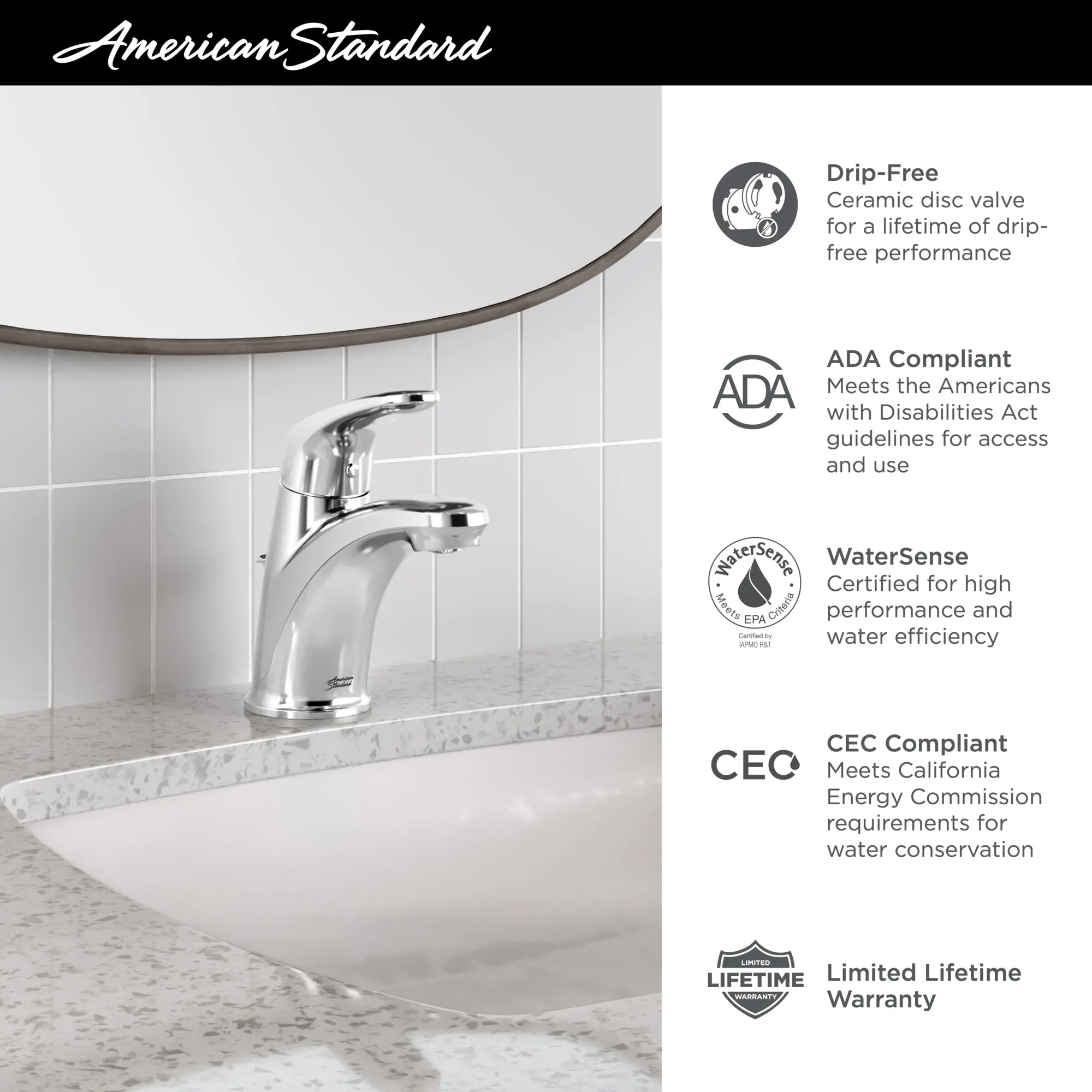 Colony® PRO Single Hole Single-Handle Bathroom Faucet 1.2 gpm/4.5 L/min With Lever Handle - Image 50