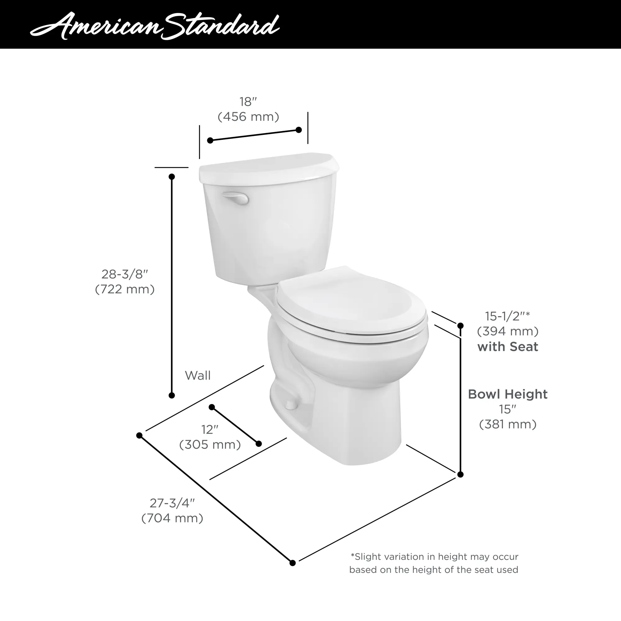 Colony® Two-Piece 1.28 gpf/4.8 Lpf Standard Height Round Front Toilet Less Seat - Image 23