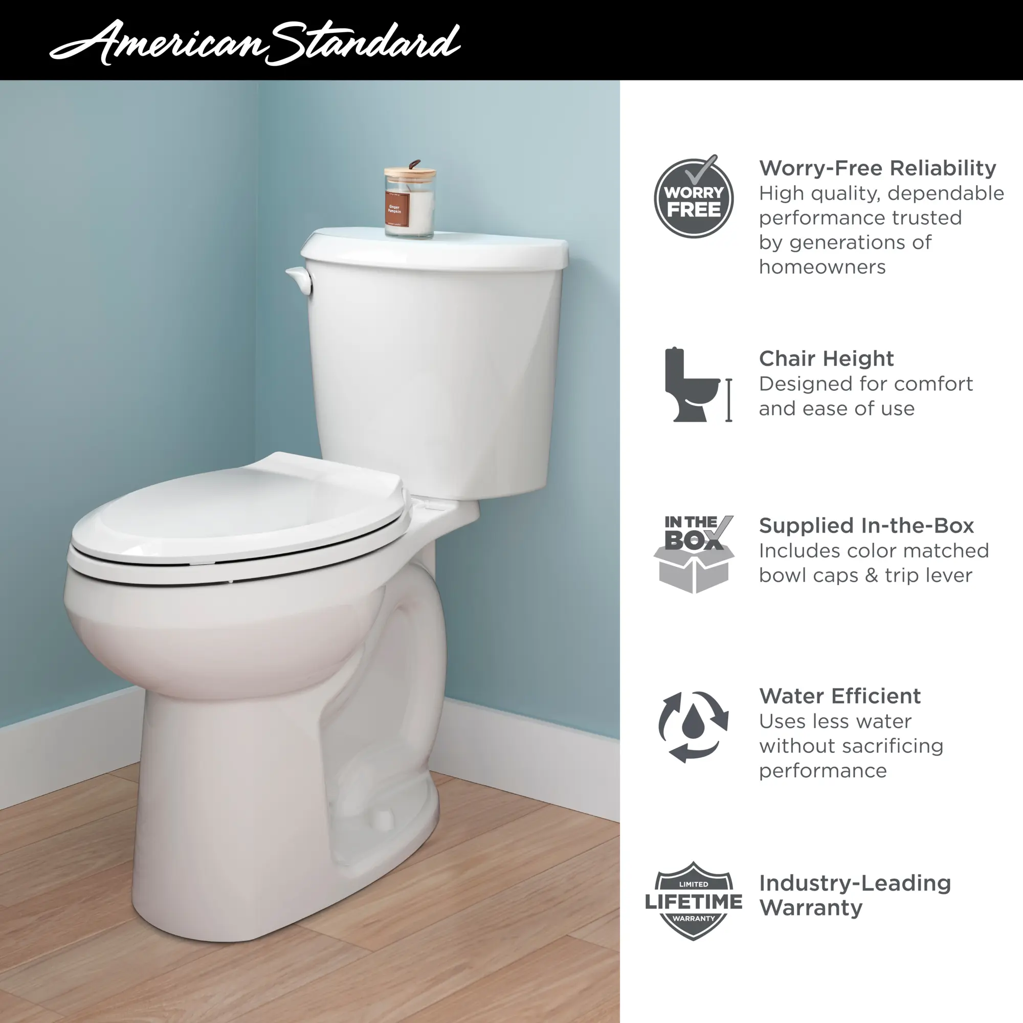 Colony® Two-Piece 1.6 gpf/6.0 Lpf Chair Height Elongated Toilet Less Seat - Image 15