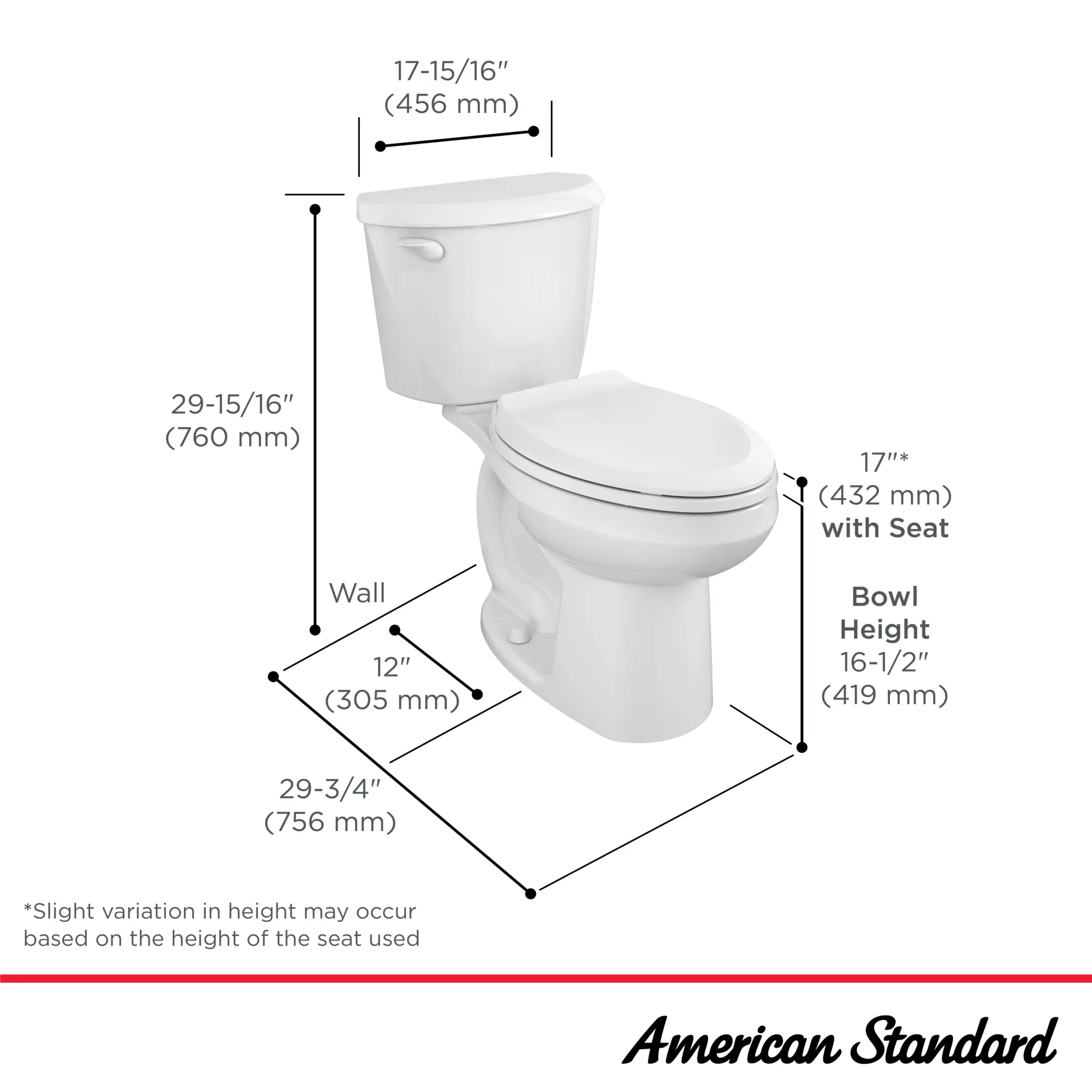 Colony3® Two-Piece 1.28 gpf/4.8 Lpf Chair Height Elongated Toilet with Seat and Wax Ring - Image 17
