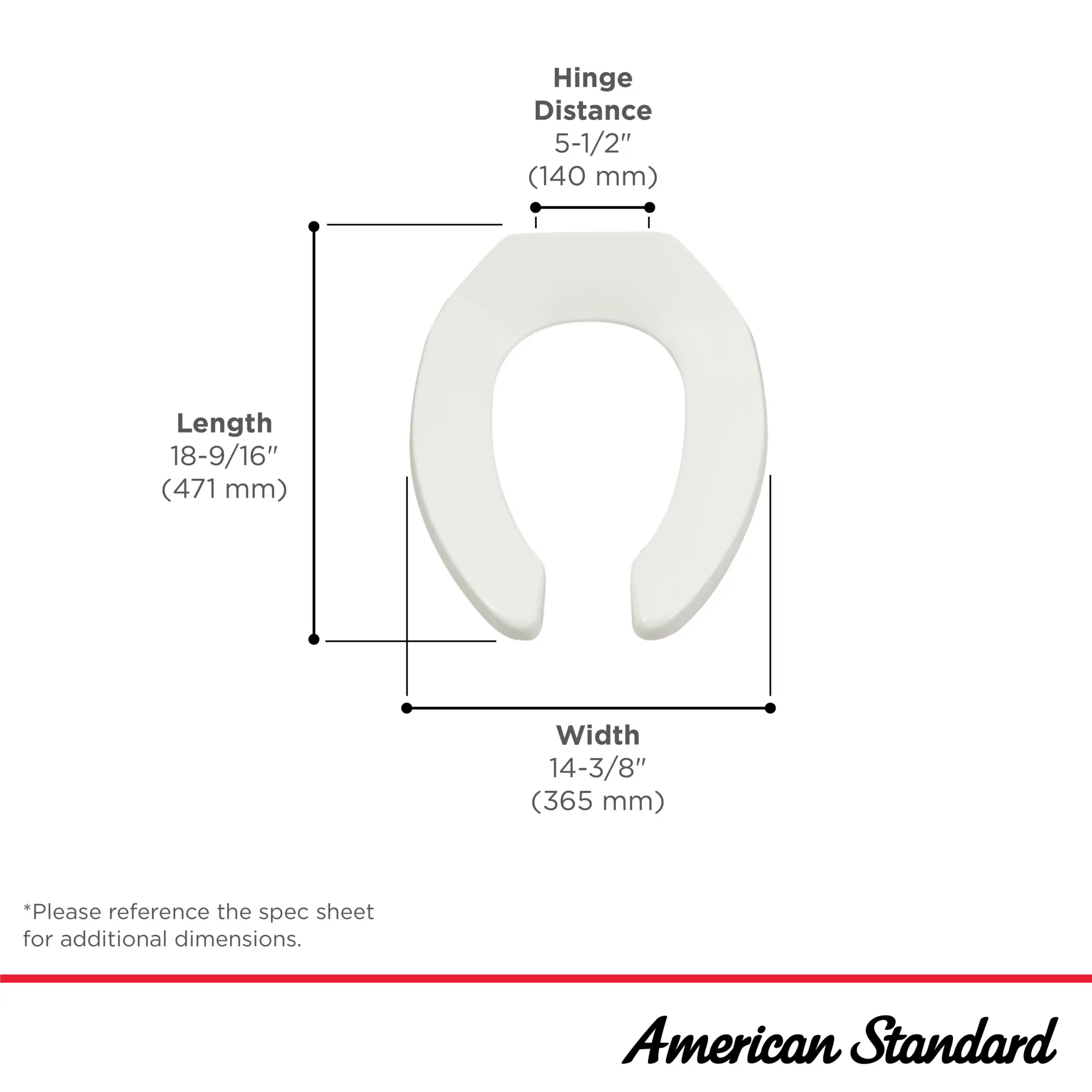 Commercial Heavy Duty Open Front Elongated Toilet Seat with EverClean® Surface and Self-sustaining Hinges - Image 10