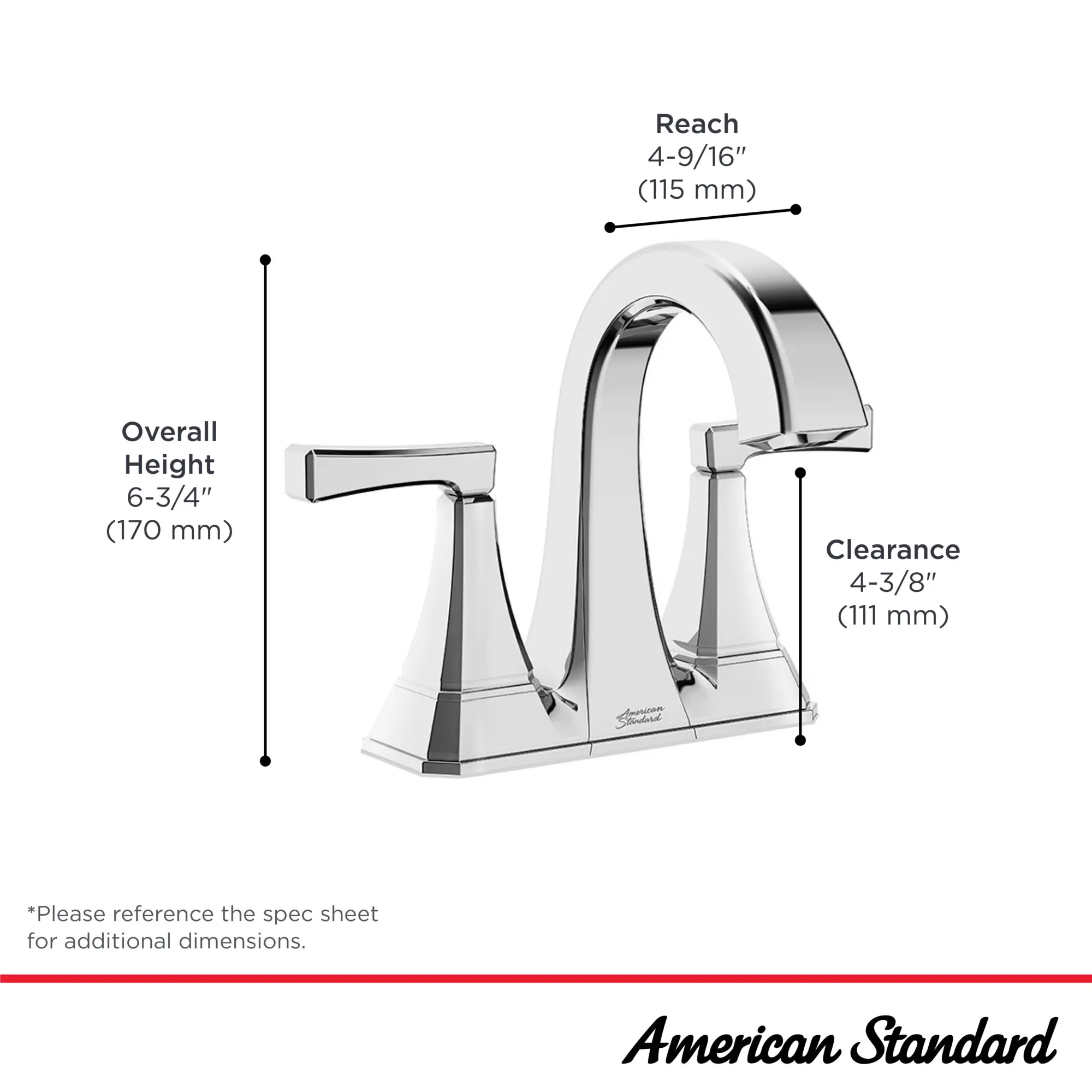 Crawford 4-Inch Centerset 2-Handle Bathroom Faucet 1.2 gpm/4.5 L/min With Lever Handles - Image 15