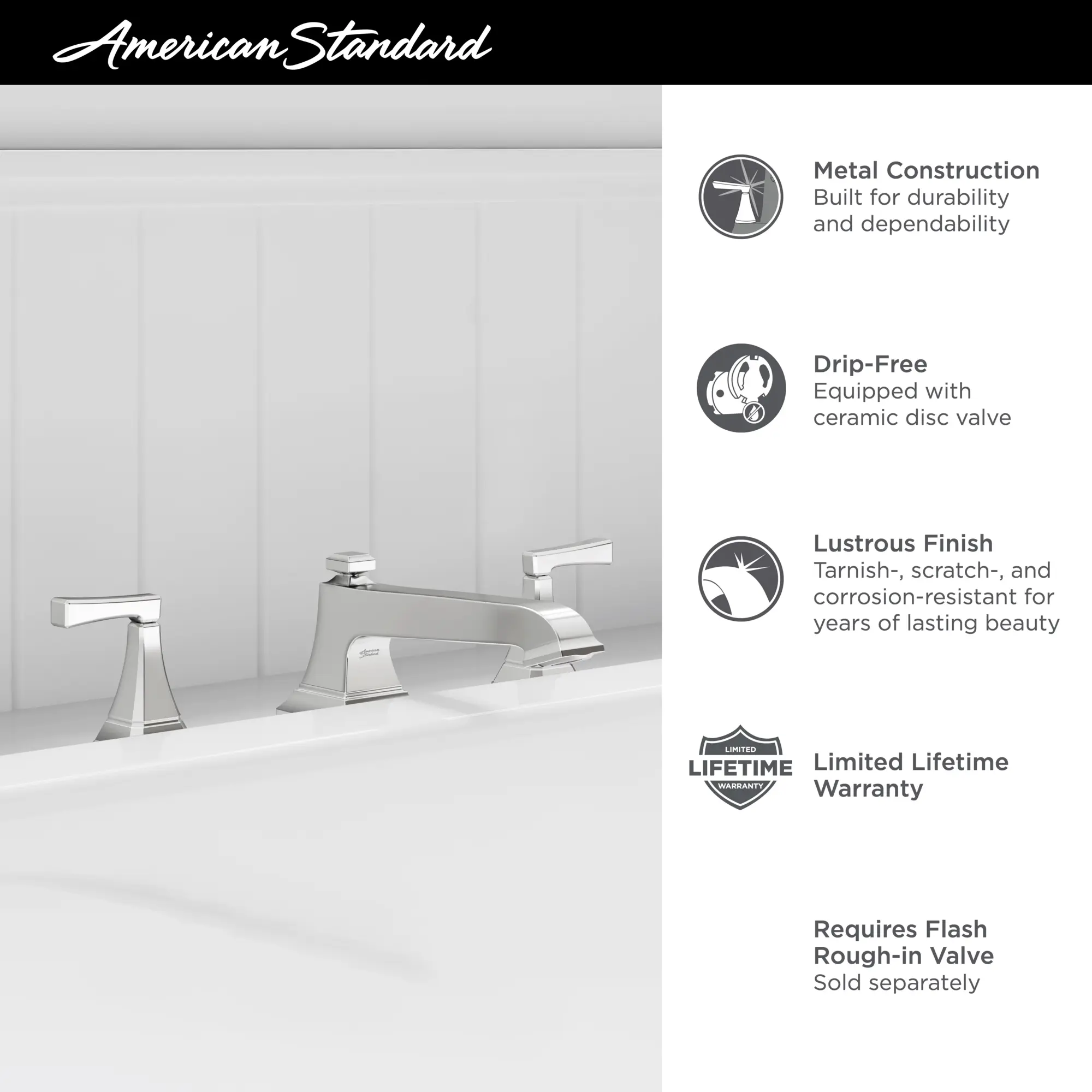 Crawford Bathtub Faucet With Lever Handles for Flash® Rough-In Valve - Image 19