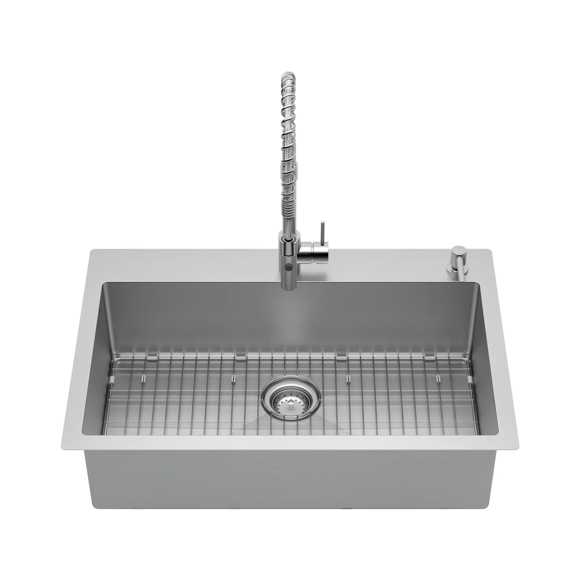 Culver®33 x 22-Inch Stainless Steel Kitchen Sink with Semi-Pro Faucet - Image 4