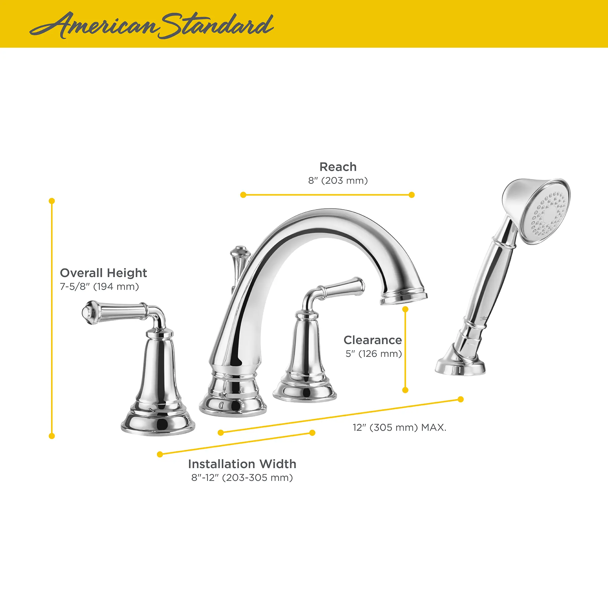 Delancey® Bathtub Faucet With Lever Handles and Personal Shower for Flash® Rough-In Valve - Image 9