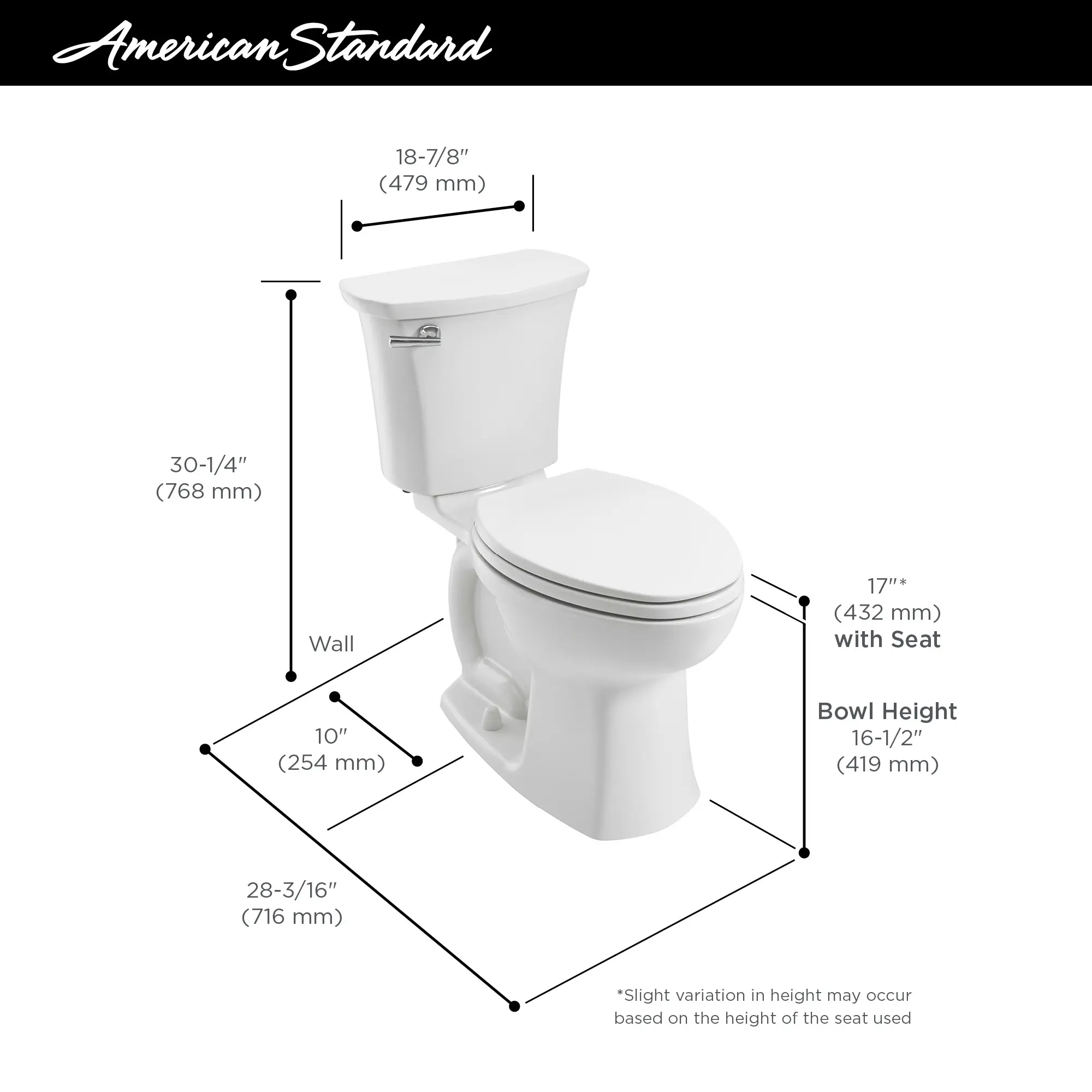 Edgemere® Two-Piece 1.28 gpf/4.8 Lpf Chair Height Elongated 10-Inch Rough Toilet Less Seat - Image 28