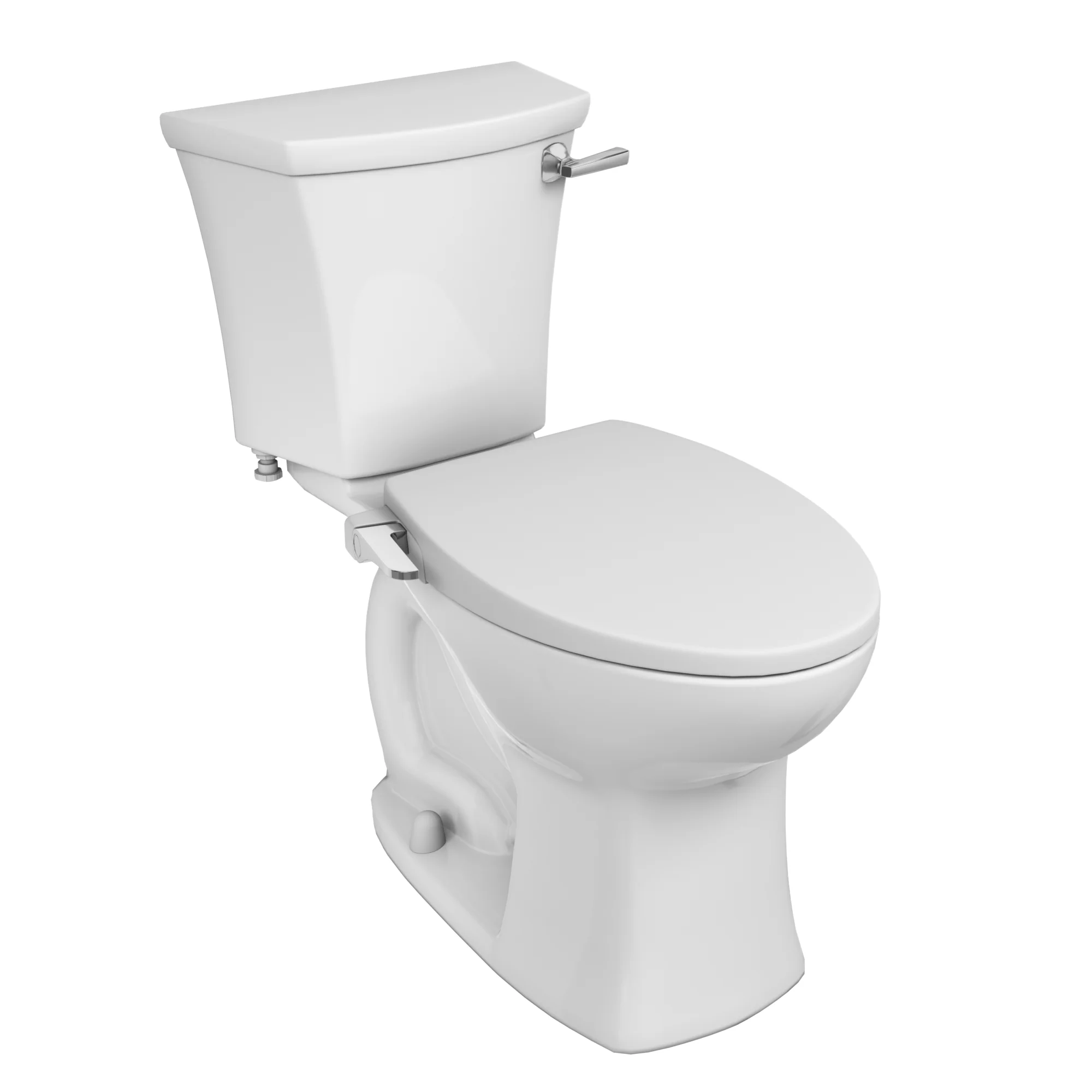 Edgemere® Two-Piece 1.28 gpf/4.8 Lpf Chair-Height Elongated Right-Hand Trip Lever Toilet With AquaWash® Slim Non-Electric SpaLet® Bidet Seat and Wax Ring - Image 2