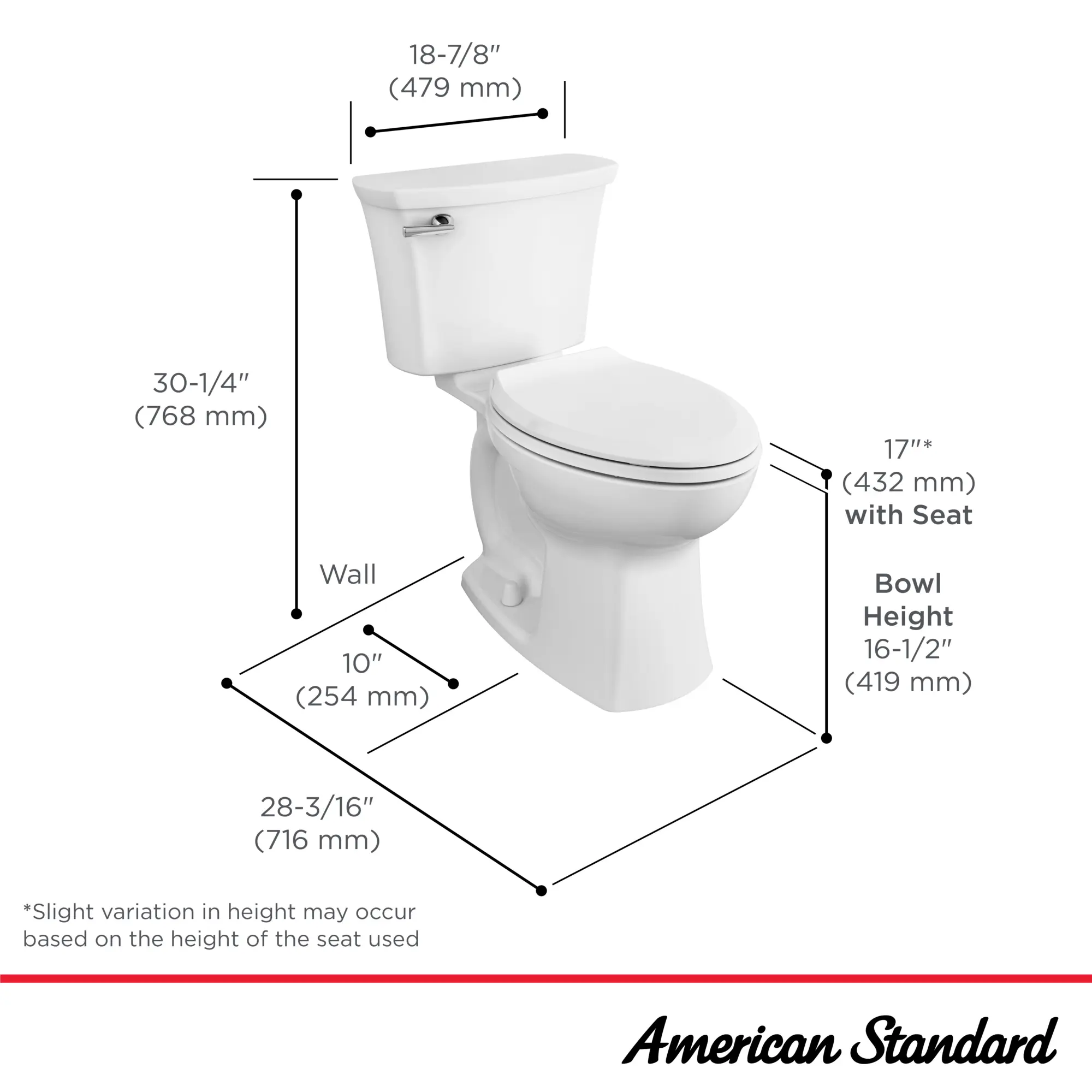 Edgemere Two-Piece 1.28 gpf/4.8 Lpf Chair Height Elongated 10-Inch Rough Toilet with Seat - Image 12