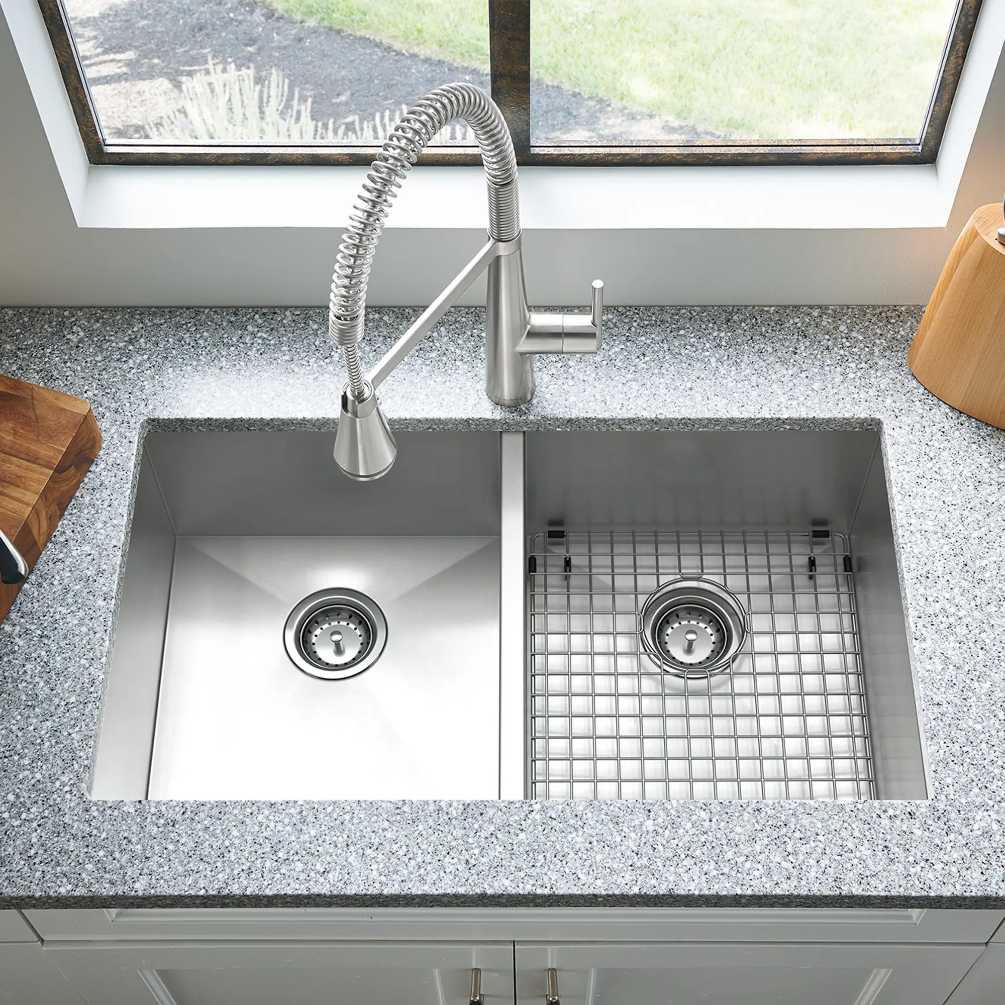 Edgewater® 33 x 22-Inch Stainless Steel 1-Hole Dual Mount Double-Bowl Kitchen Sink - Image 6