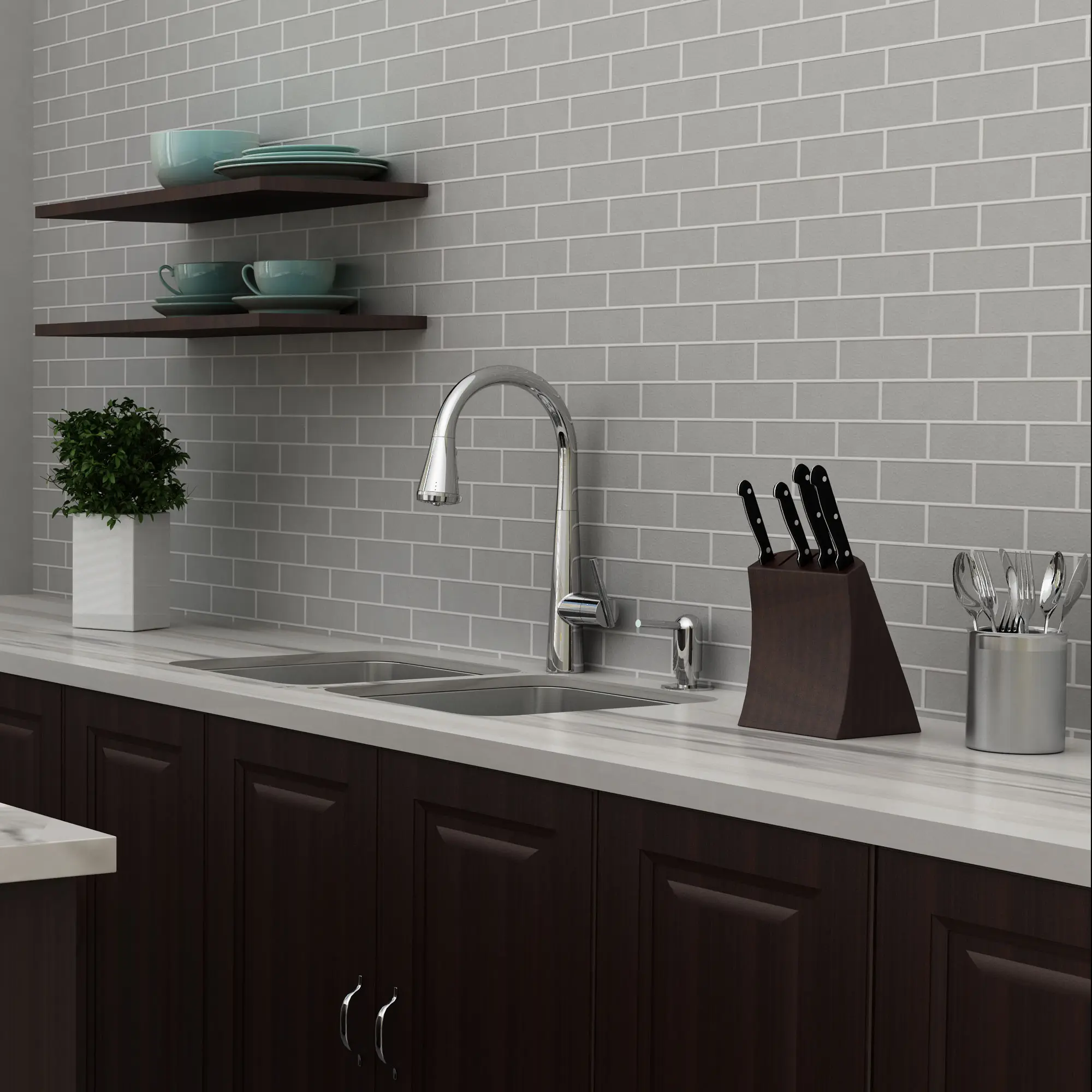 Edgewater® Single-Handle Pull-Down Multi Spray Kitchen Faucet 1.8 gpm/6.8 L/min - Image 12