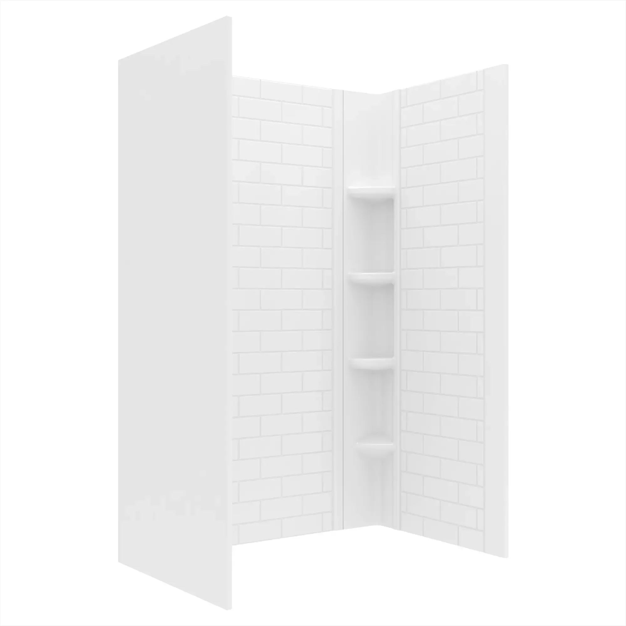 Elevate 48x72-inch Subway Pattern 3-Piece Shower Surround - Image 2