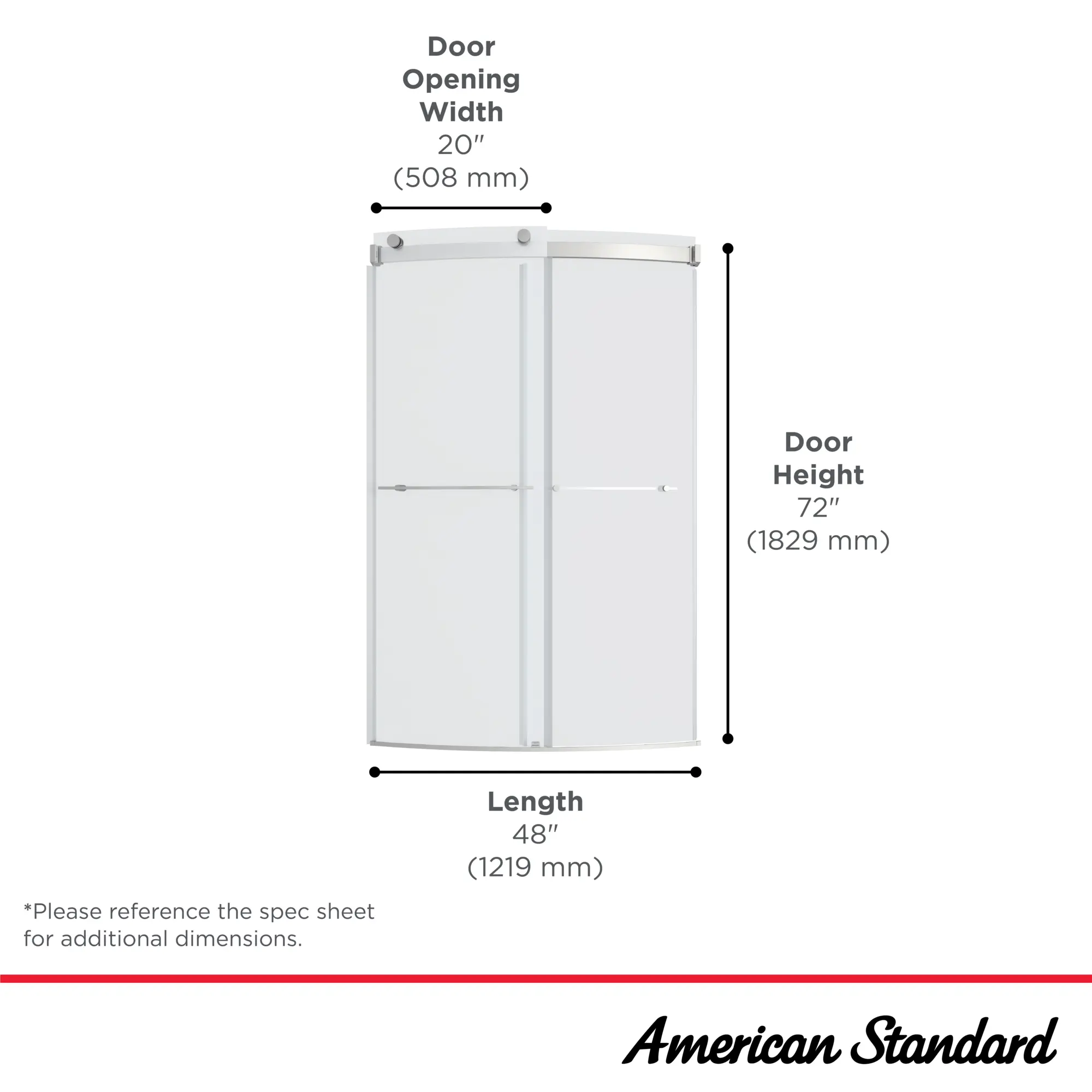 Elevate Frameless 48x72-inch Top-Roller Curved Sliding Shower Door - Image 8