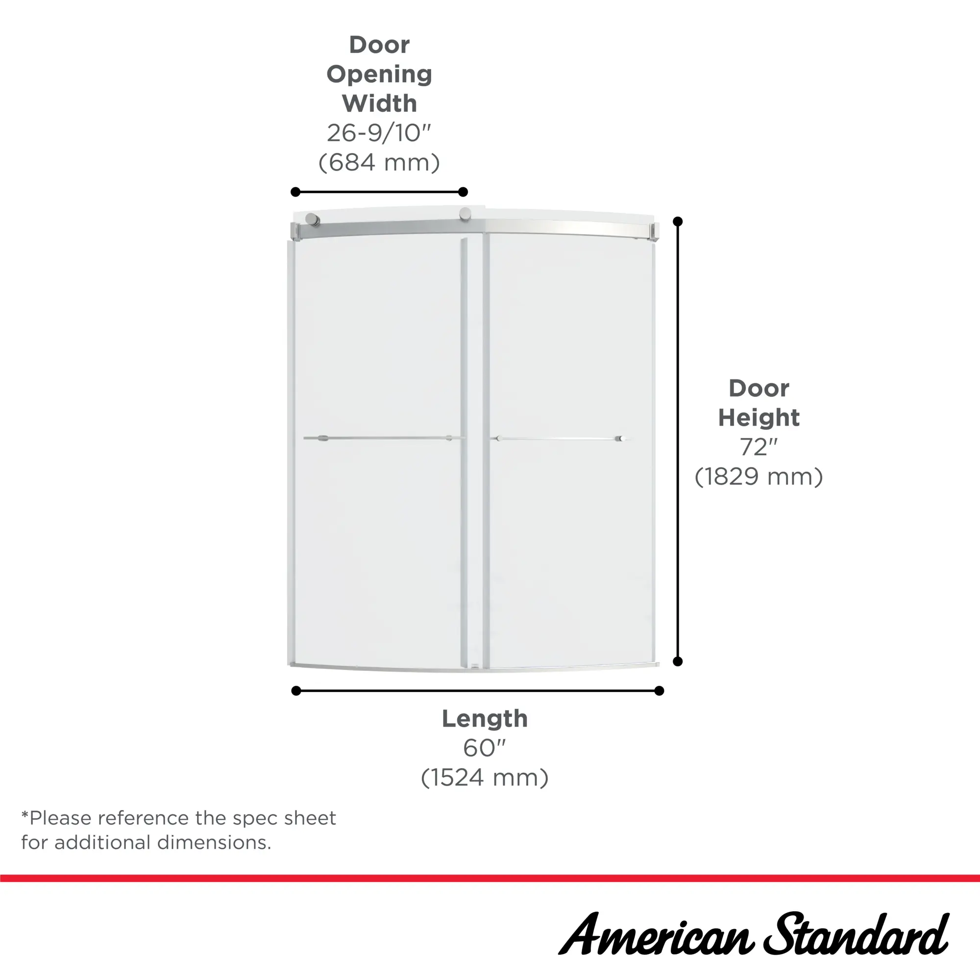 Elevate Frameless 60x72-inch Top-Roller Curved Sliding Shower Door - Image 8
