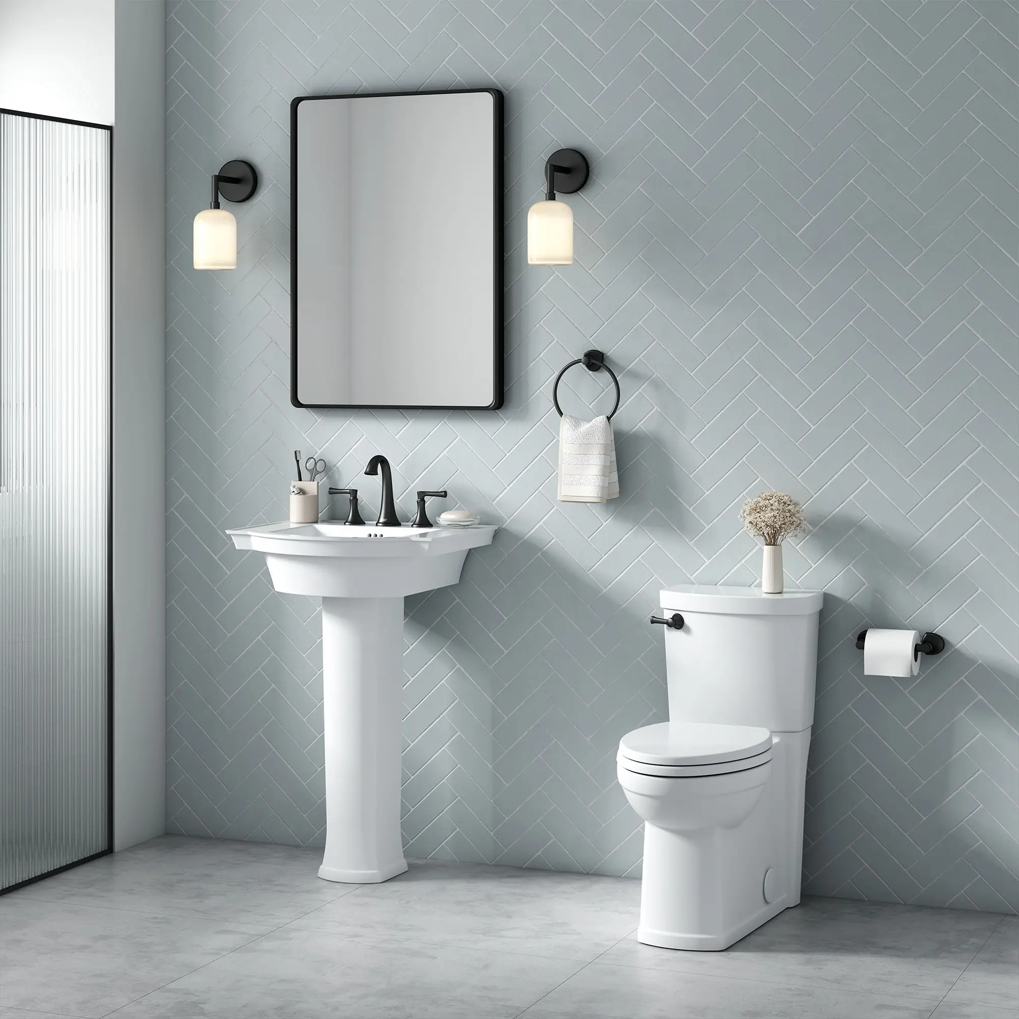 Estate® Skirted Two-Piece 1.28 gpf/4.8 Lpf Chair Height Elongated Toilet With Seat - Image 7
