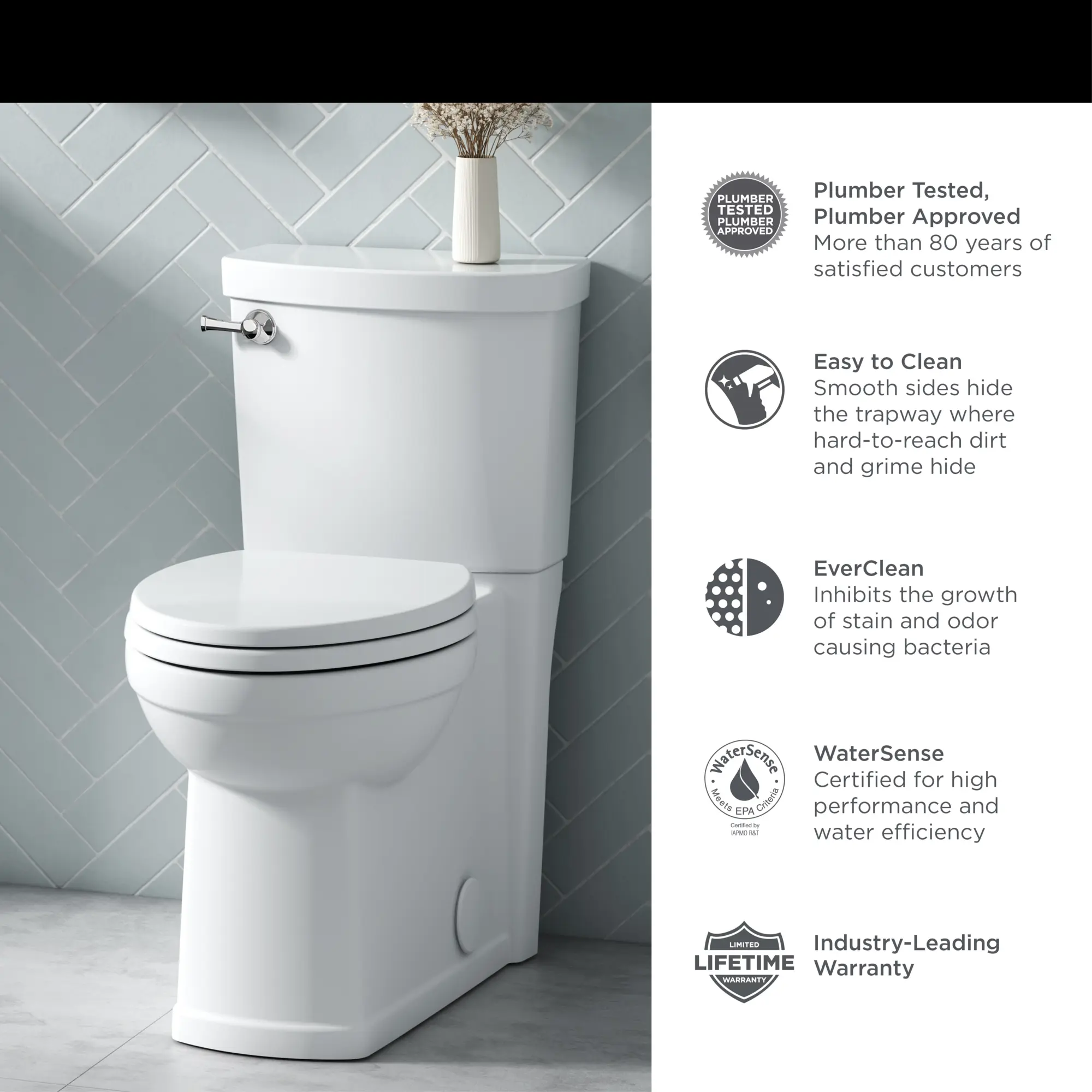Estate® Skirted Two-Piece 1.28 gpf/4.8 Lpf Chair Height Elongated Toilet With Seat - Image 9