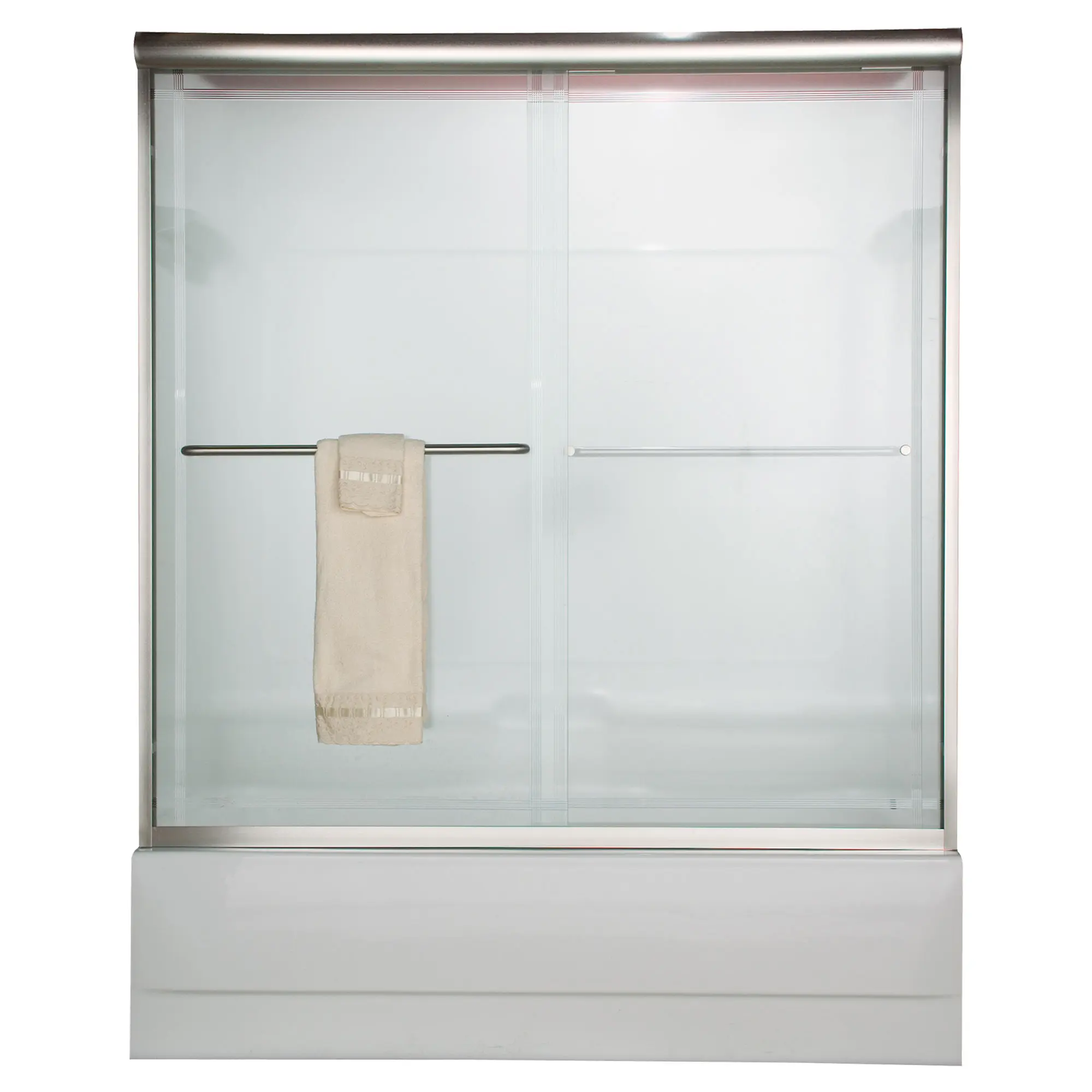 Euro 60 x 57-Inch Height Semi-Frameless Sliding Tub Door with Clear Glass - Image 3