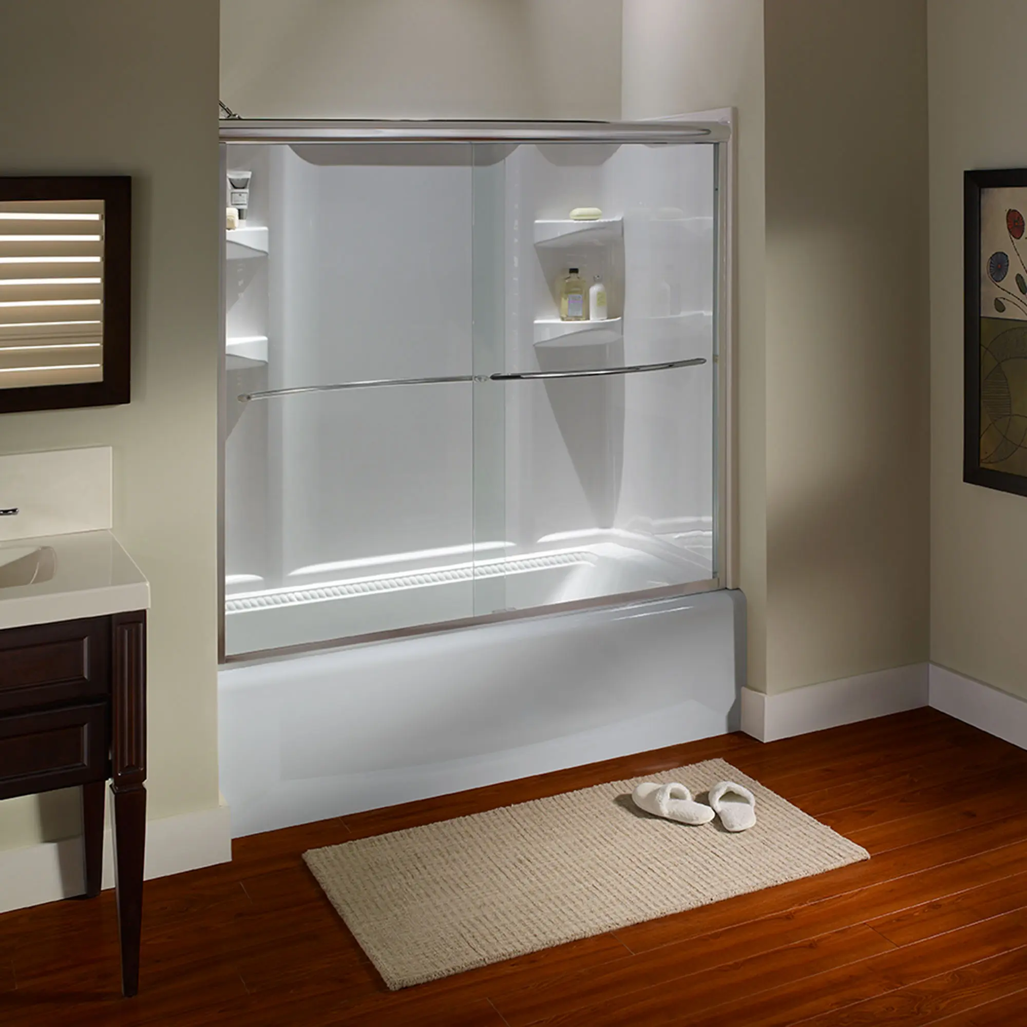 Euro 60 x 57-Inch Height Semi-Frameless Sliding Tub Door with Clear Glass - Image 31