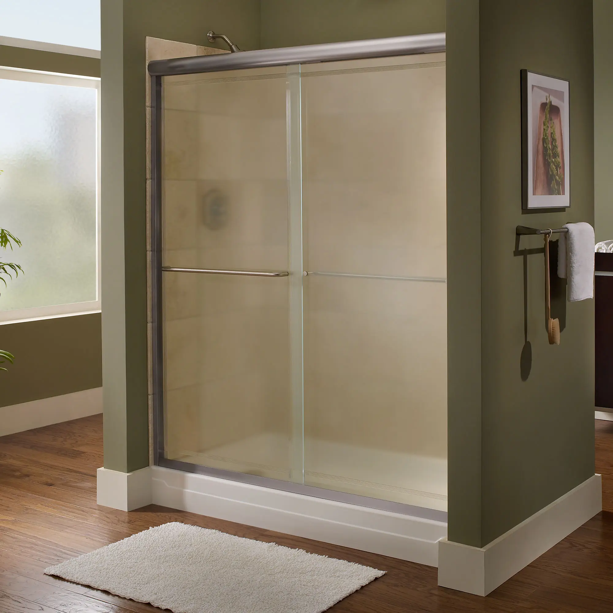Euro 70-Inch Height Semi-Frameless Sliding Shower Door - Image 5