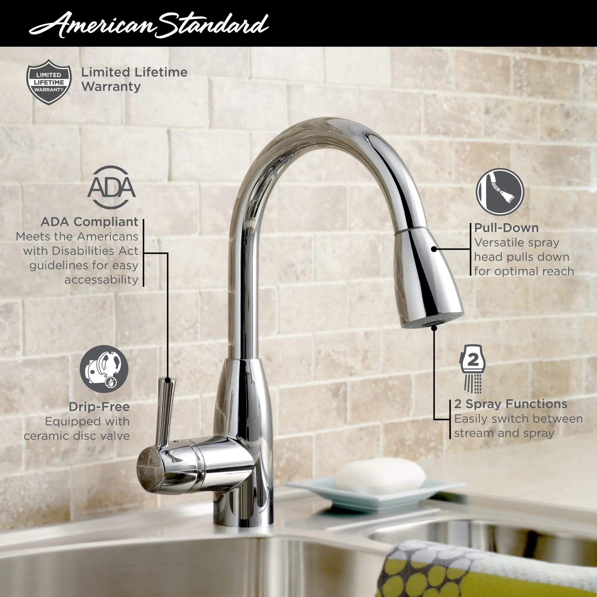 Fairbury 1-Handle Pull Down High- Kitchen Faucet