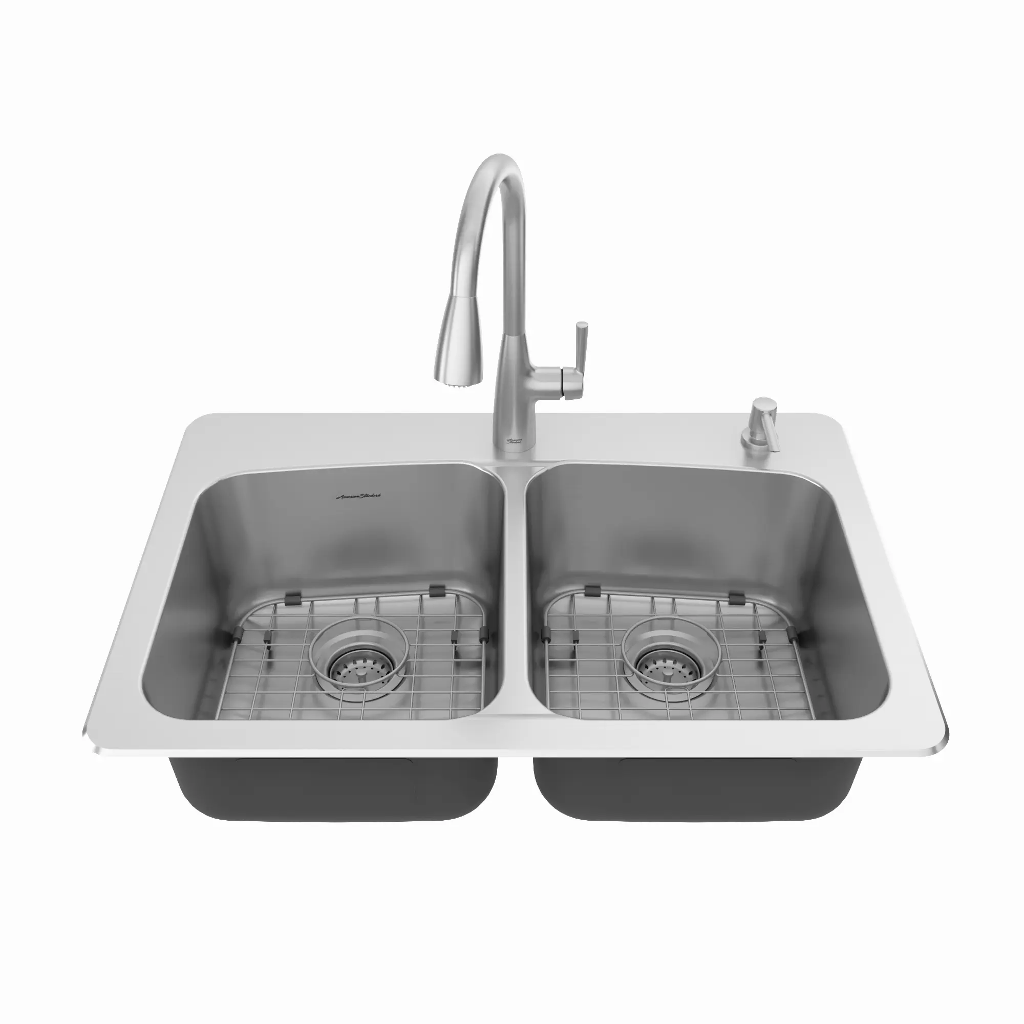 Fairbury® 2S Pull-Down Faucet and 33-Inch Stainless Steel Double-Bowl Kitchen Sink Kit - Image 10