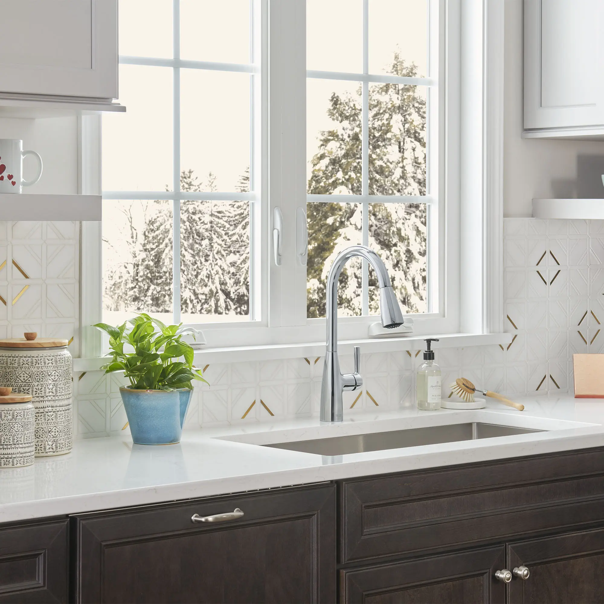 Fairbury® Single-Handle Pull-Down Dual Spray Kitchen Faucet 1.8 gpm/6.8 L/min With Lever Handle - Image 36