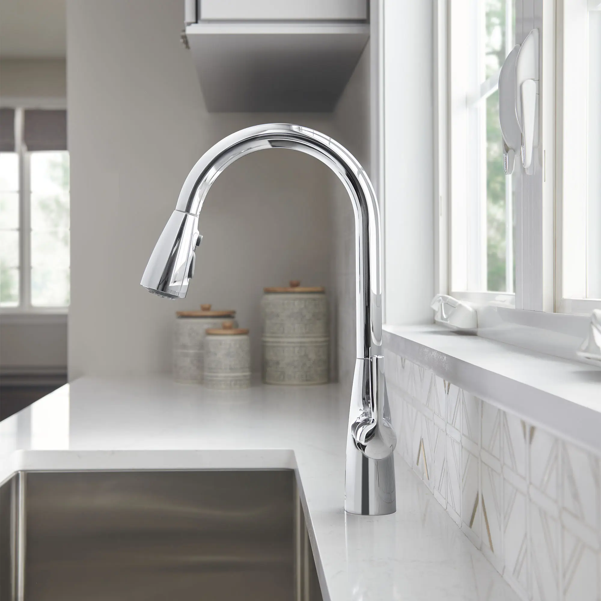 Fairbury® Single-Handle Pull-Down Dual Spray Kitchen Faucet 1.8 gpm/6.8 L/min With Lever Handle - Image 37
