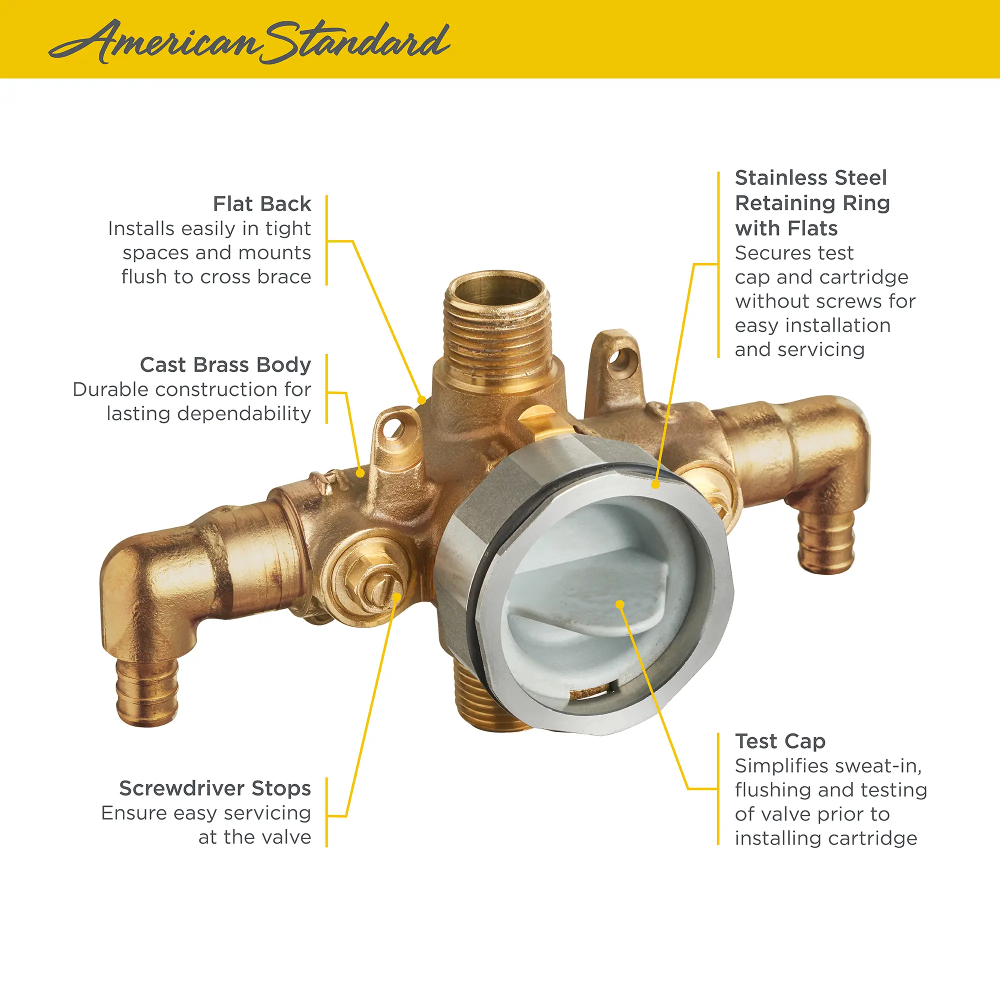 Flash® Shower Rough-In Valve With PEX Inlet Elbows/Universal Outlets With Screwdriver Stops for Crimp Ring System - Image 9