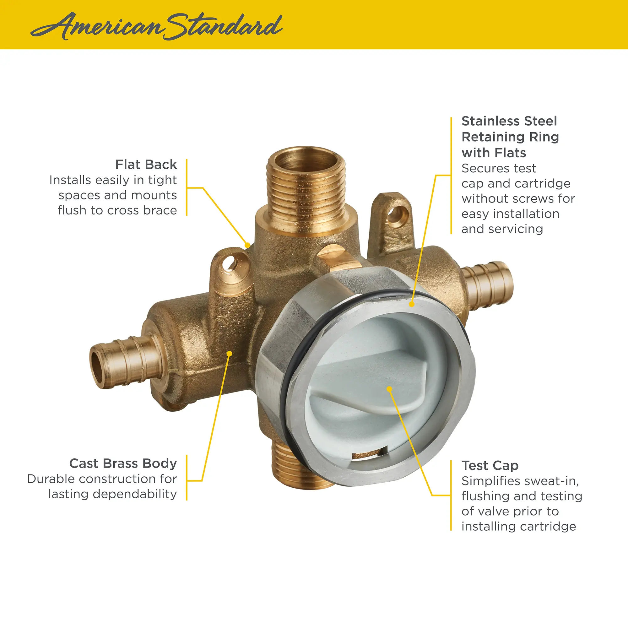 Flash® Shower Rough-In Valve With PEX Inlets/Universal Outlets for Crimp Ring System - Image 5