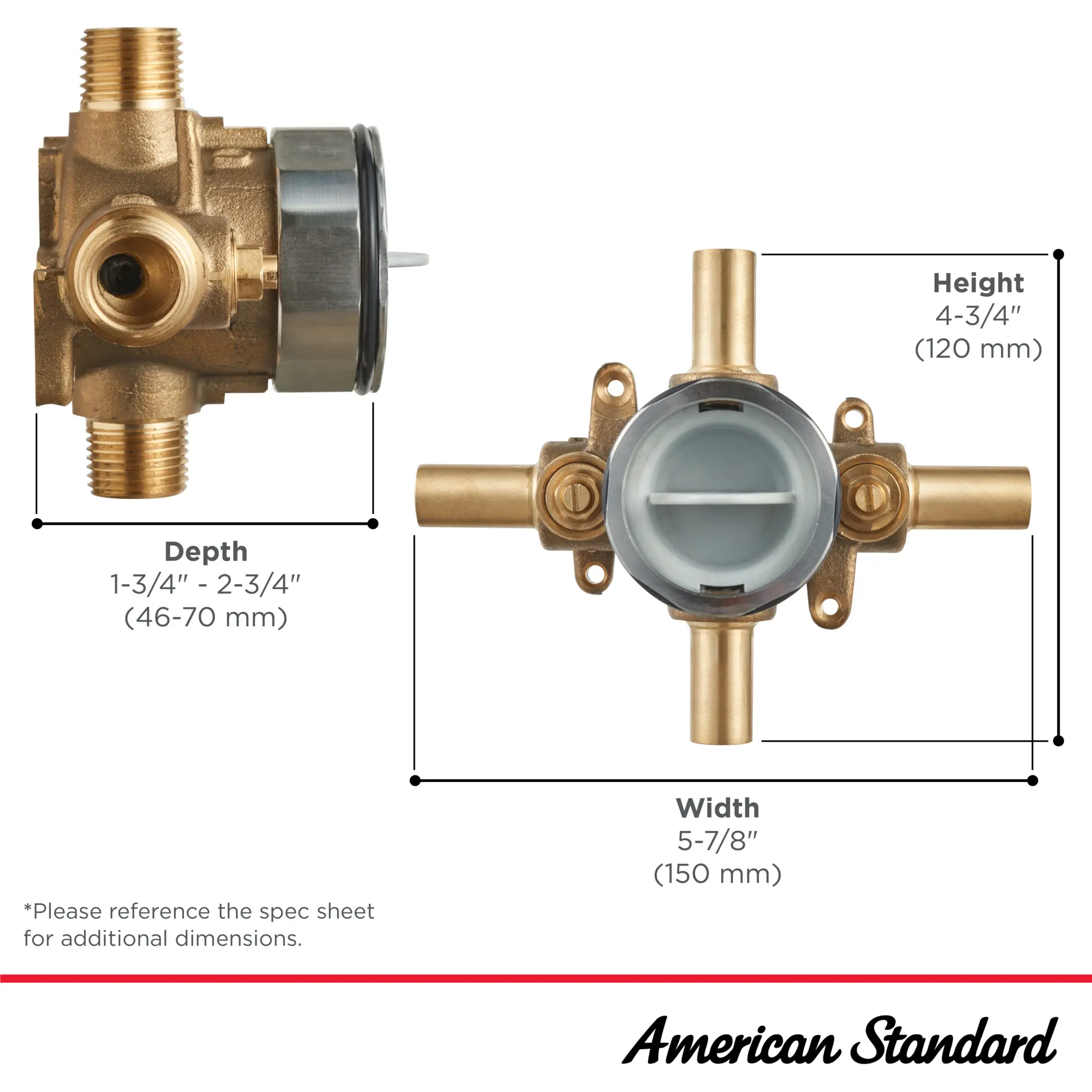 Flash® Shower Rough-In Valve With Stub-Outs With Screwdriver Stops - Image 6