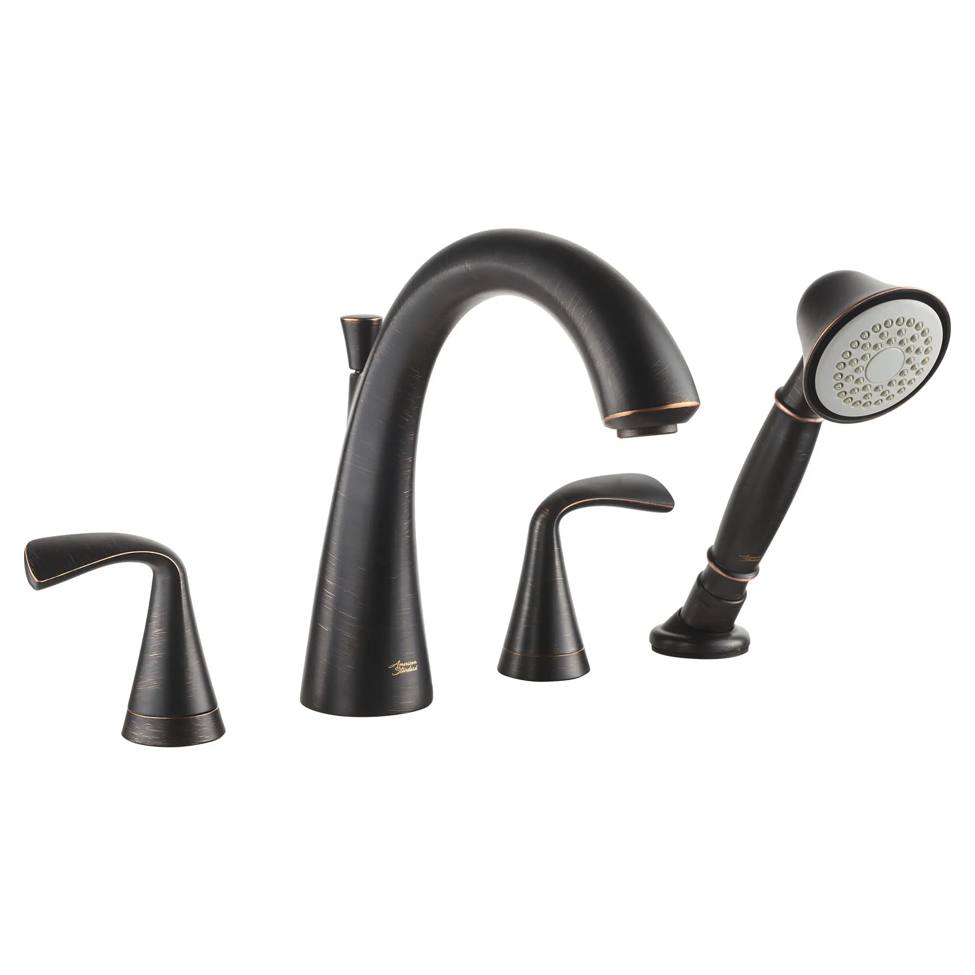 Fluent Bathtub Faucet with Personal Shower for Flash Rough-in Valve with Lever Handles - Image 5