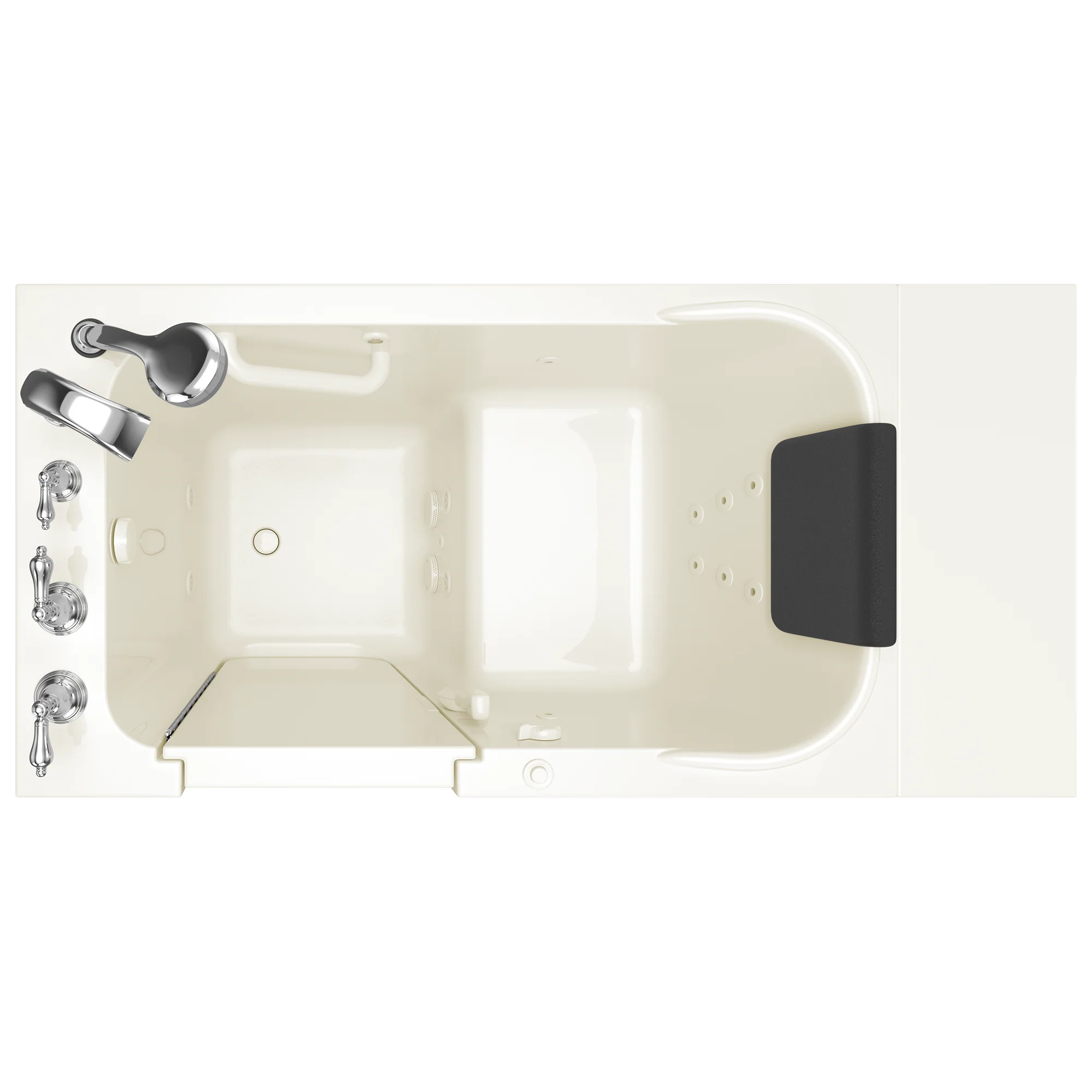 Gelcoat Premium Series 28 x 48-Inch Walk-in Tub With Whirlpool System - Left-Hand Drain With Faucet