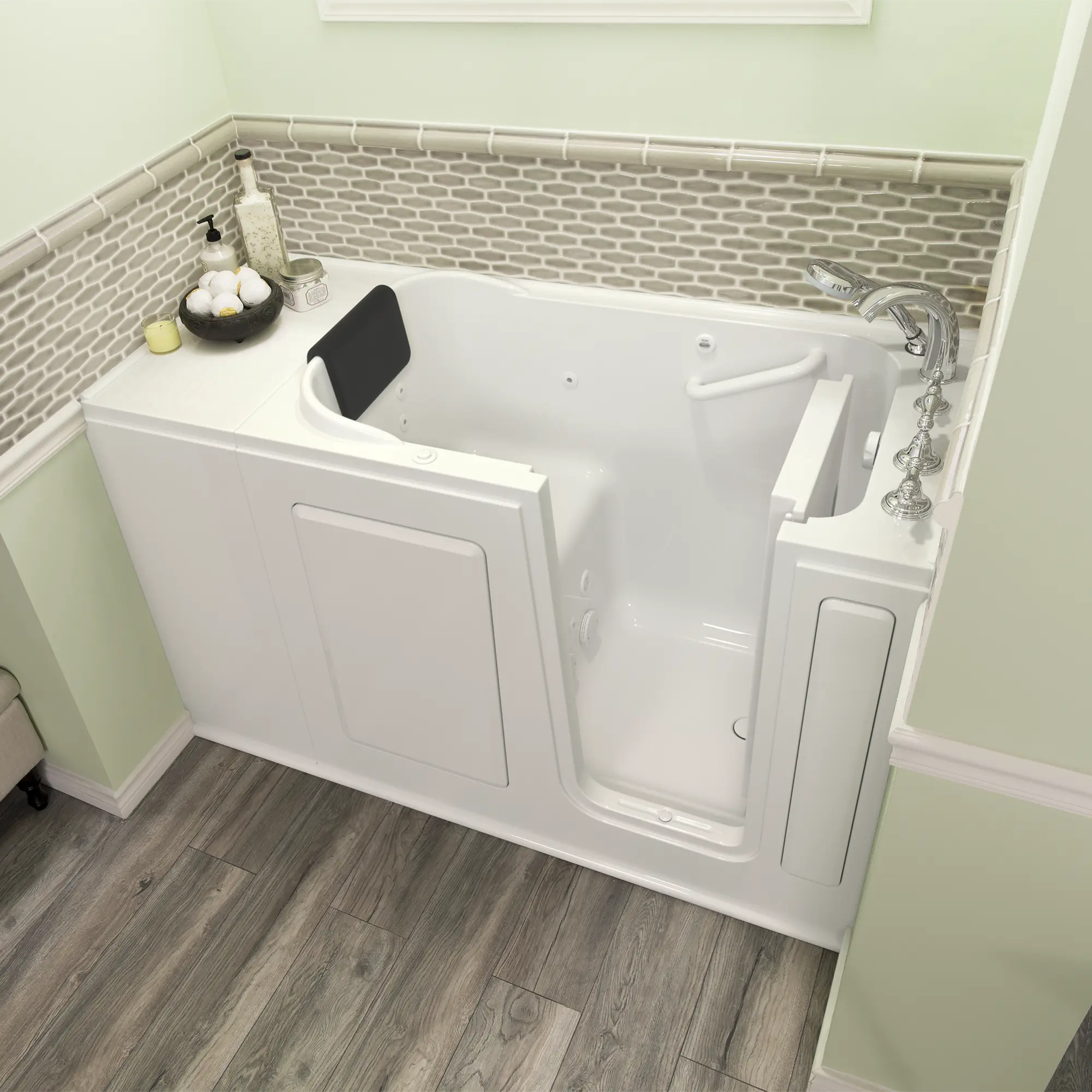 Gelcoat Premium Series 28 x 48-Inch Walk-in Tub With Whirlpool System - Right-Hand Drain With Faucet - Image 5