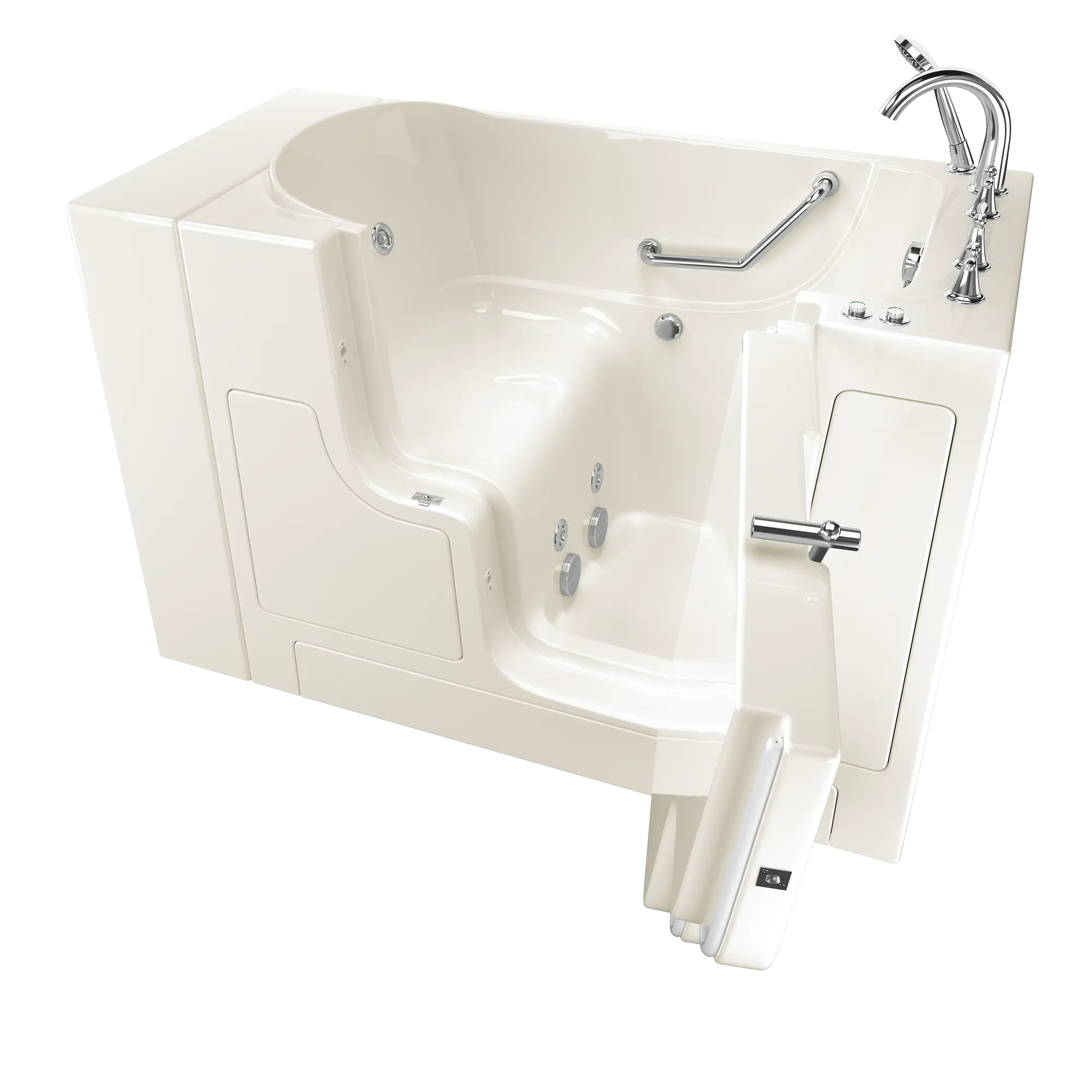Gelcoat Premium Series 30 in. x 52 in. Outward Opening Door Walk-In Bathtub with Whirlpool system