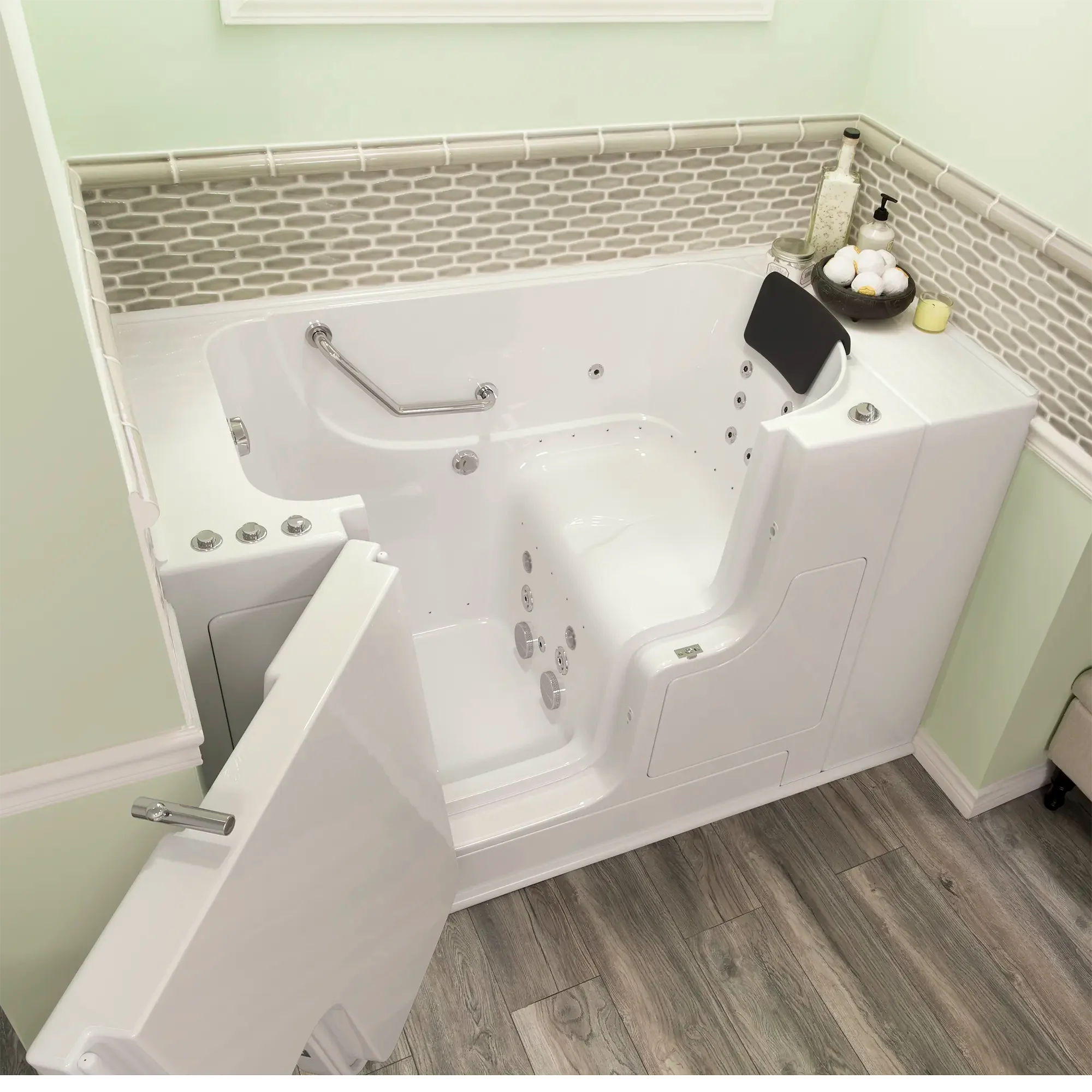 Gelcoat Premium Series 30 x 52 -Inch Walk-in Tub With Combination Air Spa and Whirlpool Systems - Left-Hand Drain - Image 18