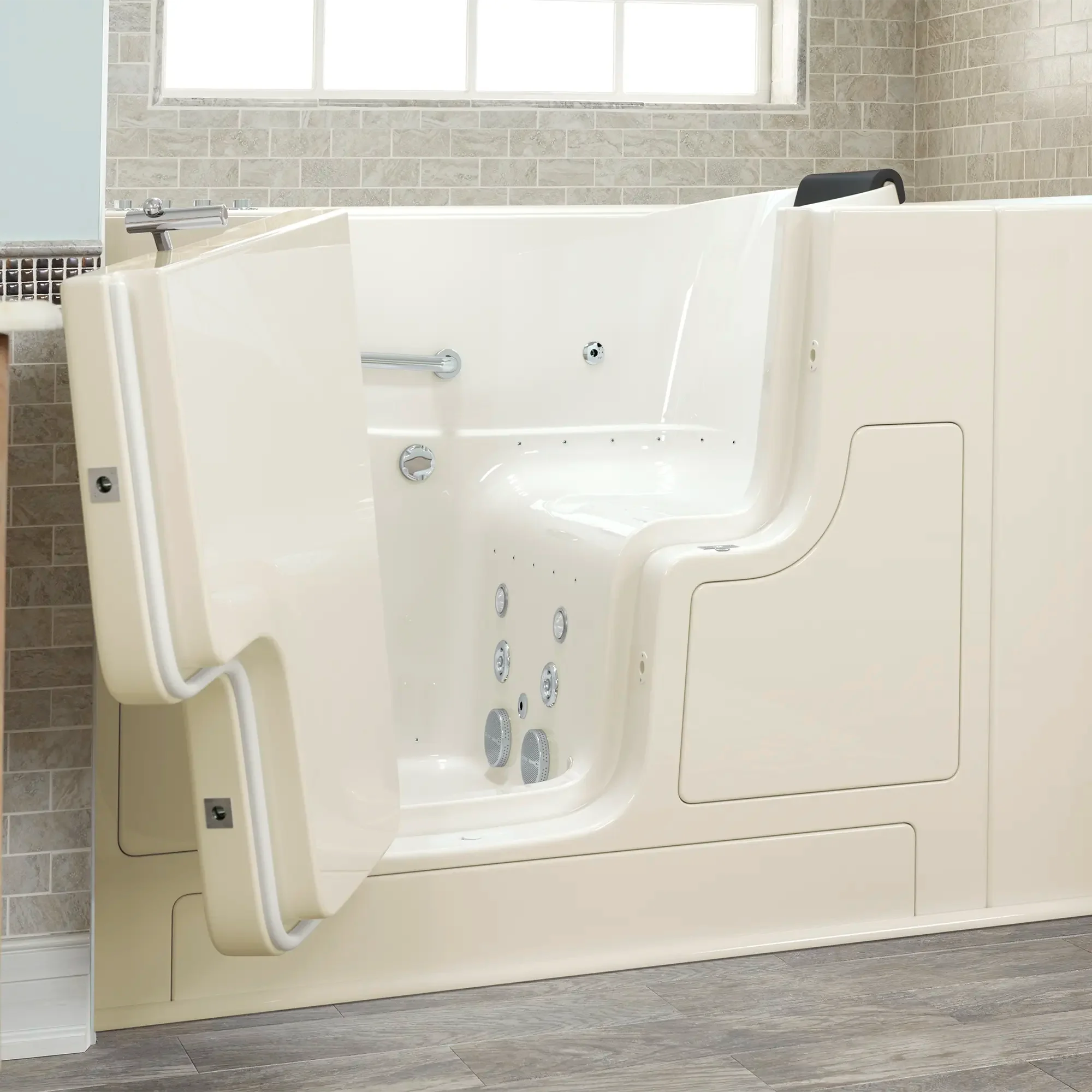 Gelcoat Premium Series 30 x 52 -Inch Walk-in Tub With Combination Air Spa and Whirlpool Systems - Left-Hand Drain - Image 5
