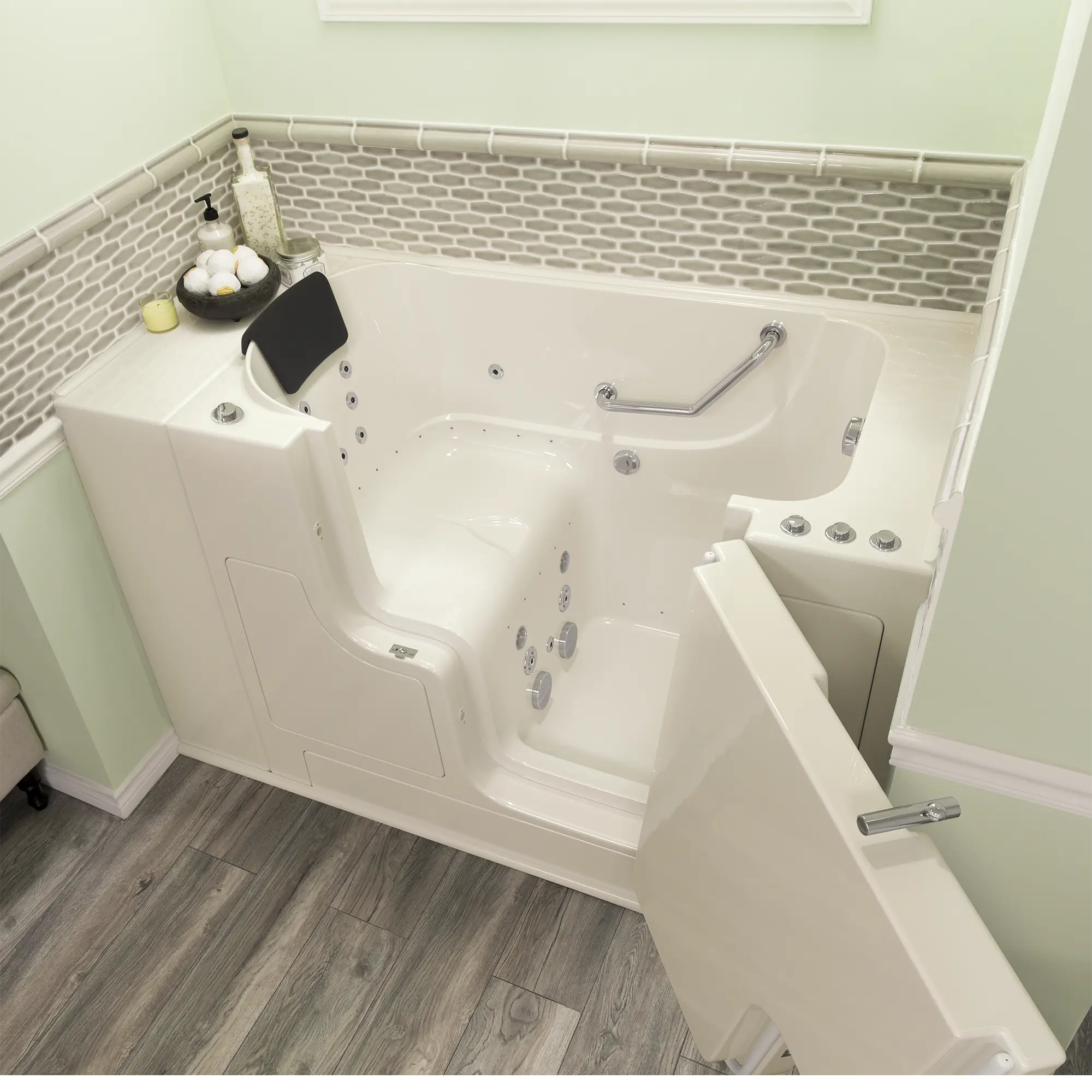 Gelcoat Premium Series 30 x 52 -Inch Walk-in Tub With Combination Air Spa and Whirlpool Systems - Right-Hand Drain - Image 10