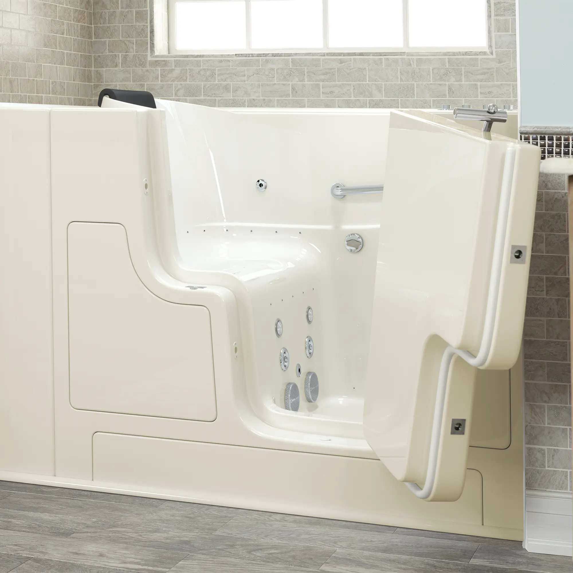 Gelcoat Premium Series 30 x 52 -Inch Walk-in Tub With Combination Air Spa and Whirlpool Systems - Right-Hand Drain - Image 9