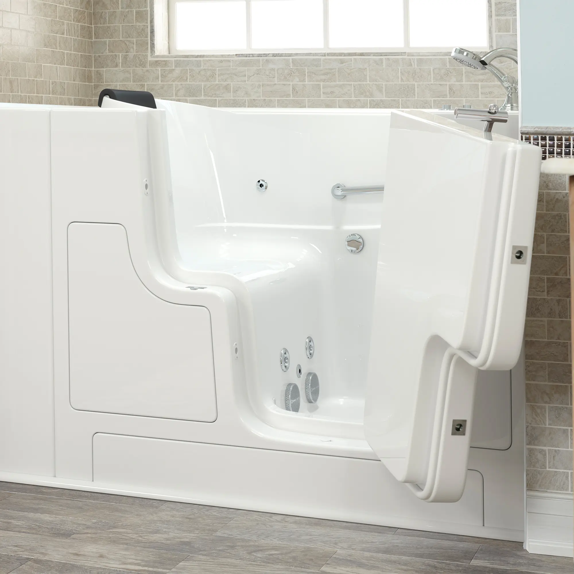 Gelcoat Premium Series 30 x 52 -Inch Walk-in Tub With Whirlpool System - Right-Hand Drain With Faucet - Image 10