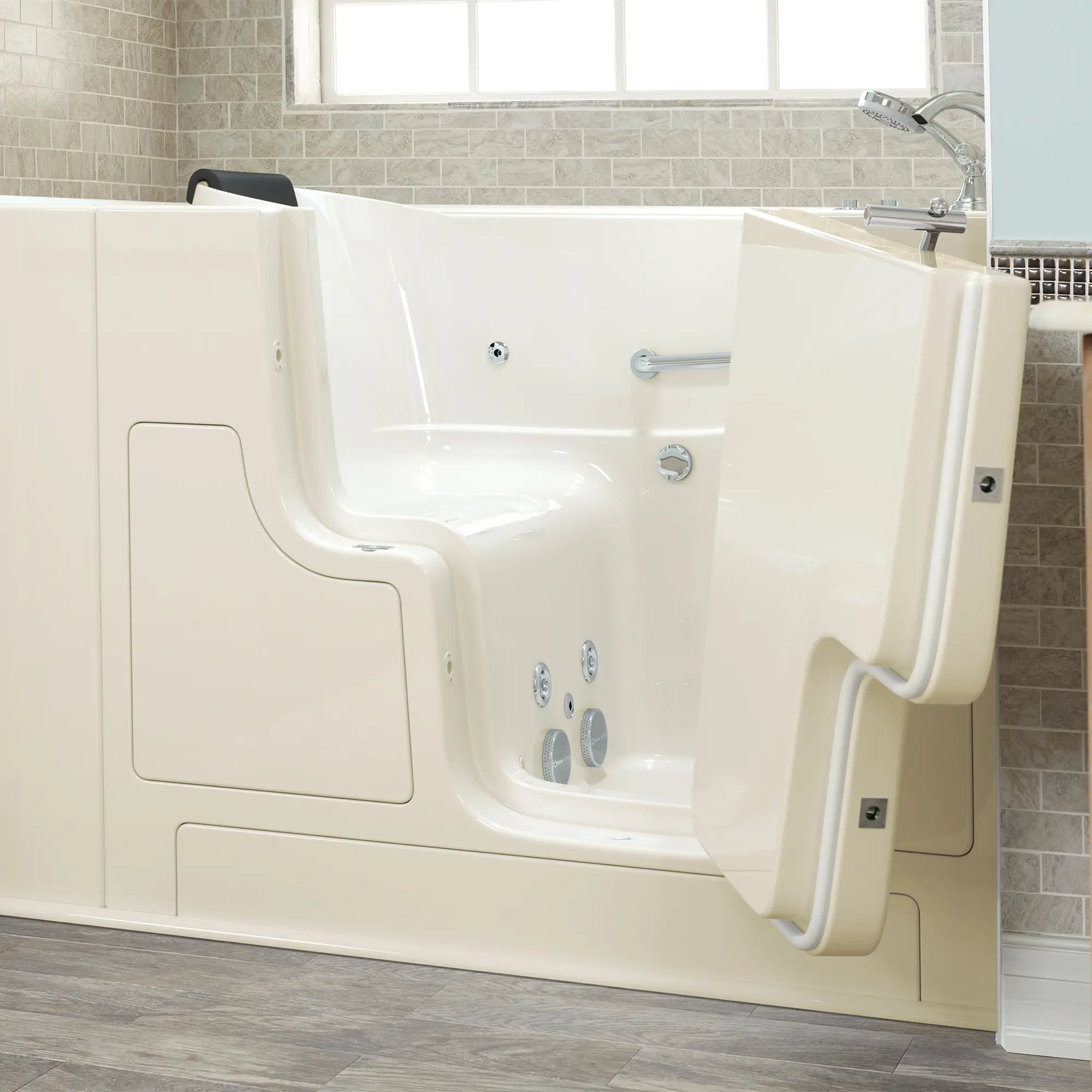 Gelcoat Premium Series 30 x 52 -Inch Walk-in Tub With Whirlpool System - Right-Hand Drain With Faucet - Image 14