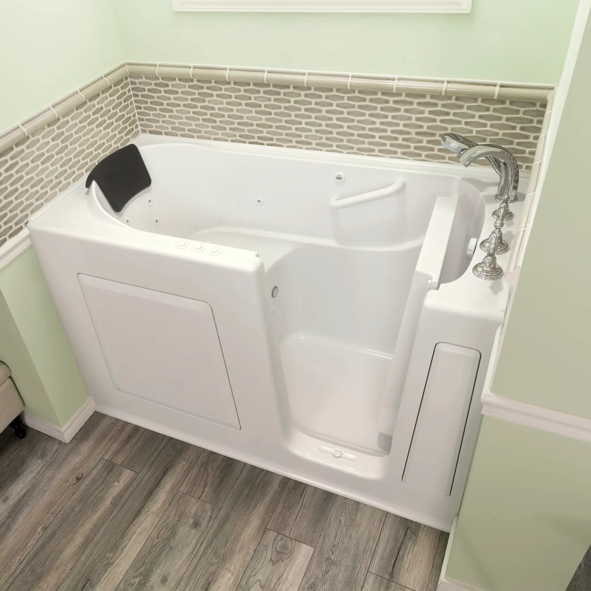 Gelcoat Premium Series 30 x 60 -Inch Walk-in Tub With Combination Air Spa and Whirlpool Systems - Right-Hand Drain With Faucet - Image 16