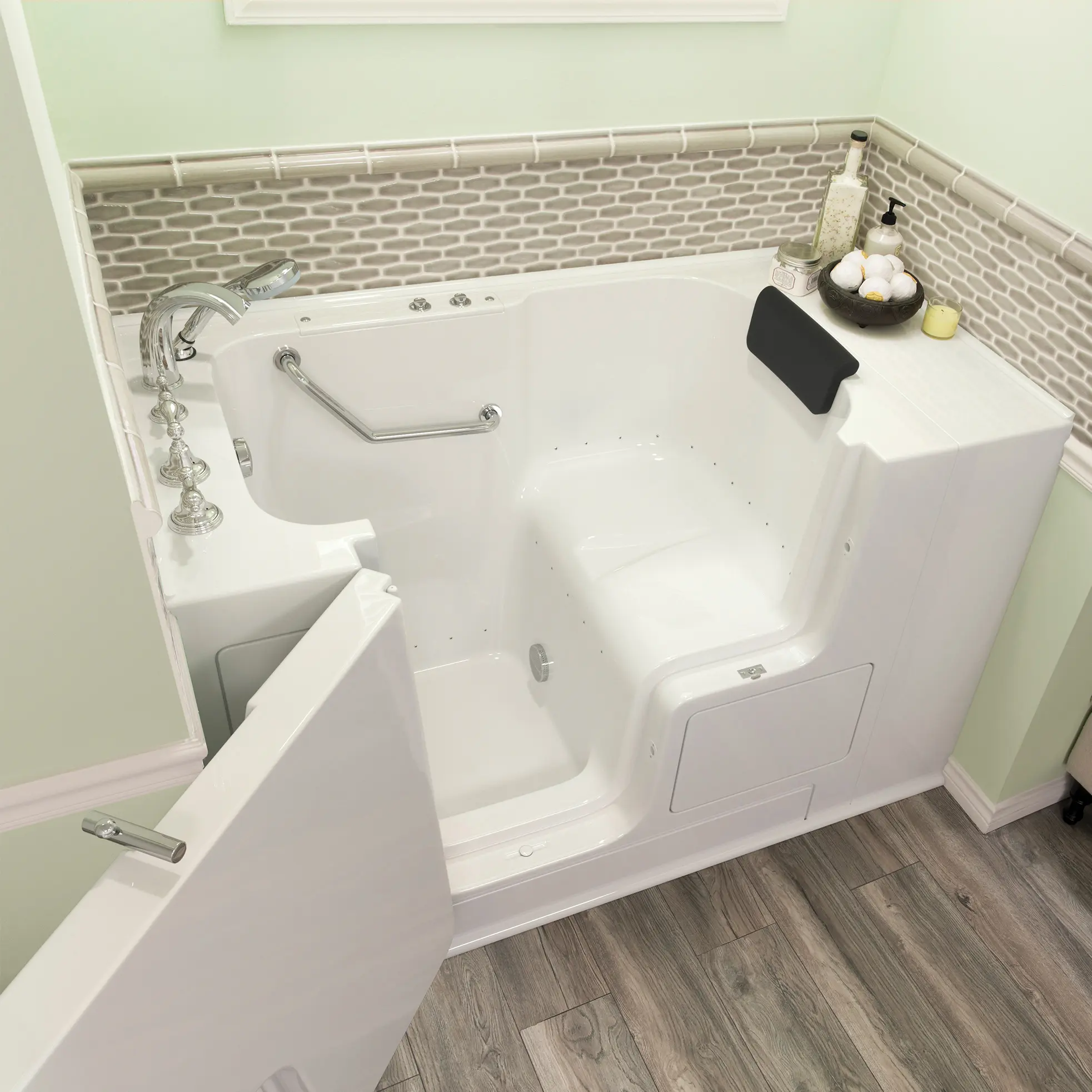Gelcoat Premium Series 32 x 52 -Inch Walk-in Tub With Air Spa System - Left-Hand Drain With Faucet - Image 11
